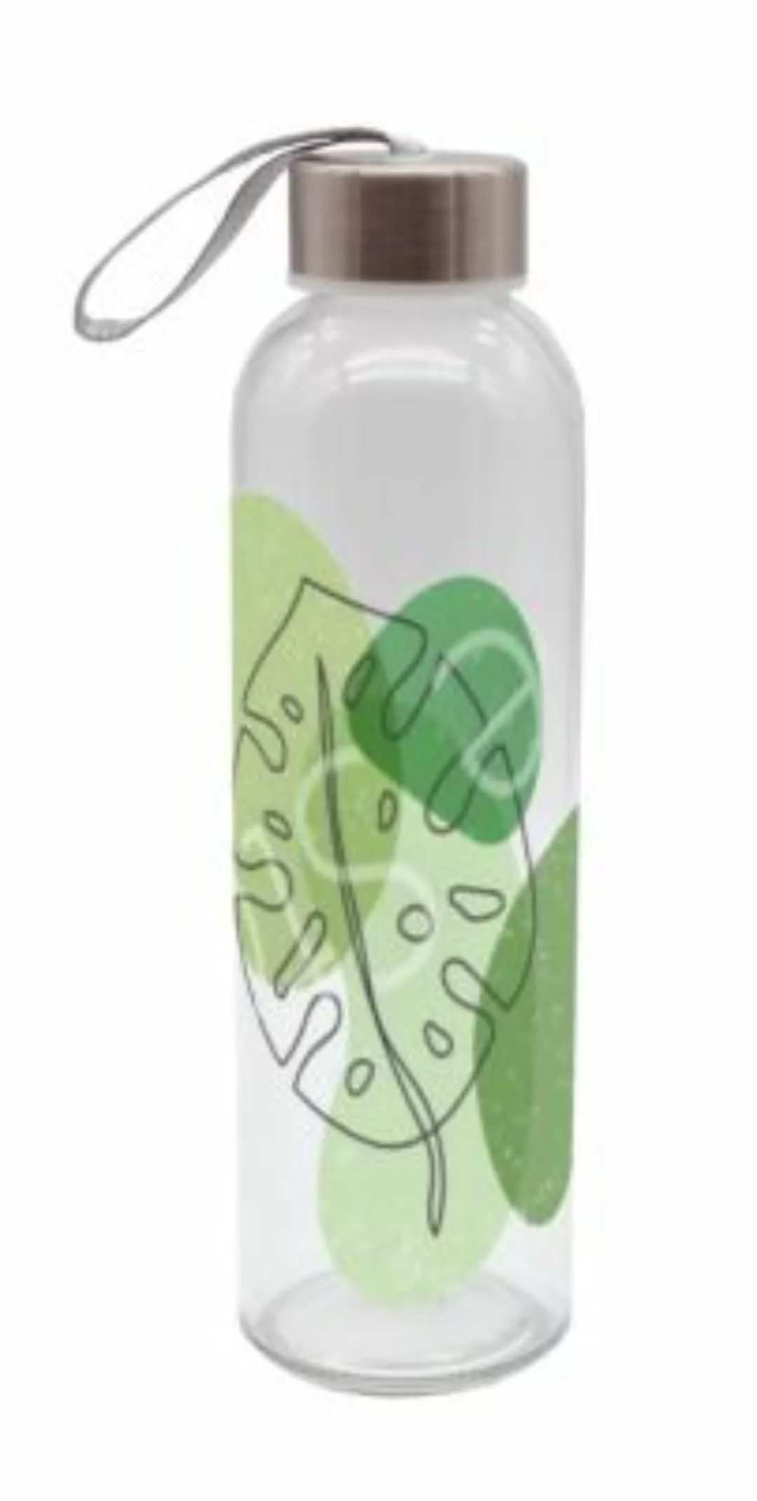 Geda Labels Trinkflasche Blätter 500ml Glas Trinkflaschen bunt günstig online kaufen