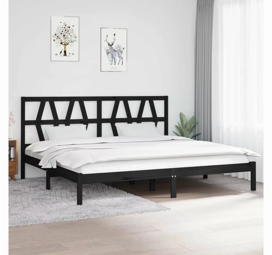 furnicato Bett Massivholzbett Schwarz Kiefer 200x200 cm günstig online kaufen