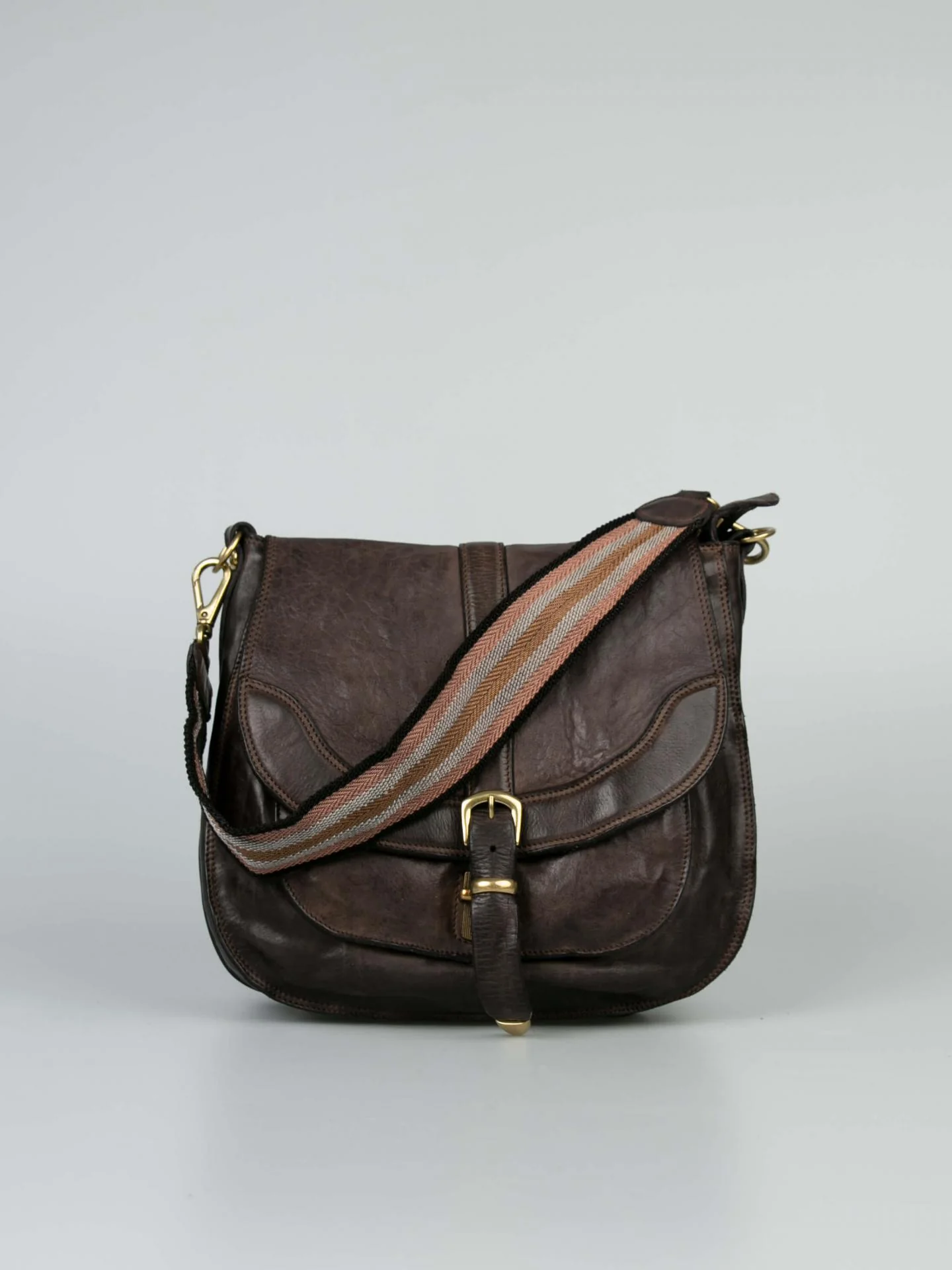 Campomaggi Umhängetasche Shoulder Bag L mit Schnalle Grau günstig online kaufen