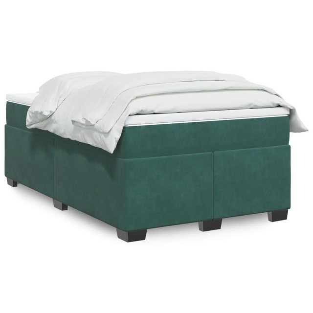 furnicato Bettgestell Boxspringbett mit Matratze Dunkelgrün 120x190 cm Samt günstig online kaufen