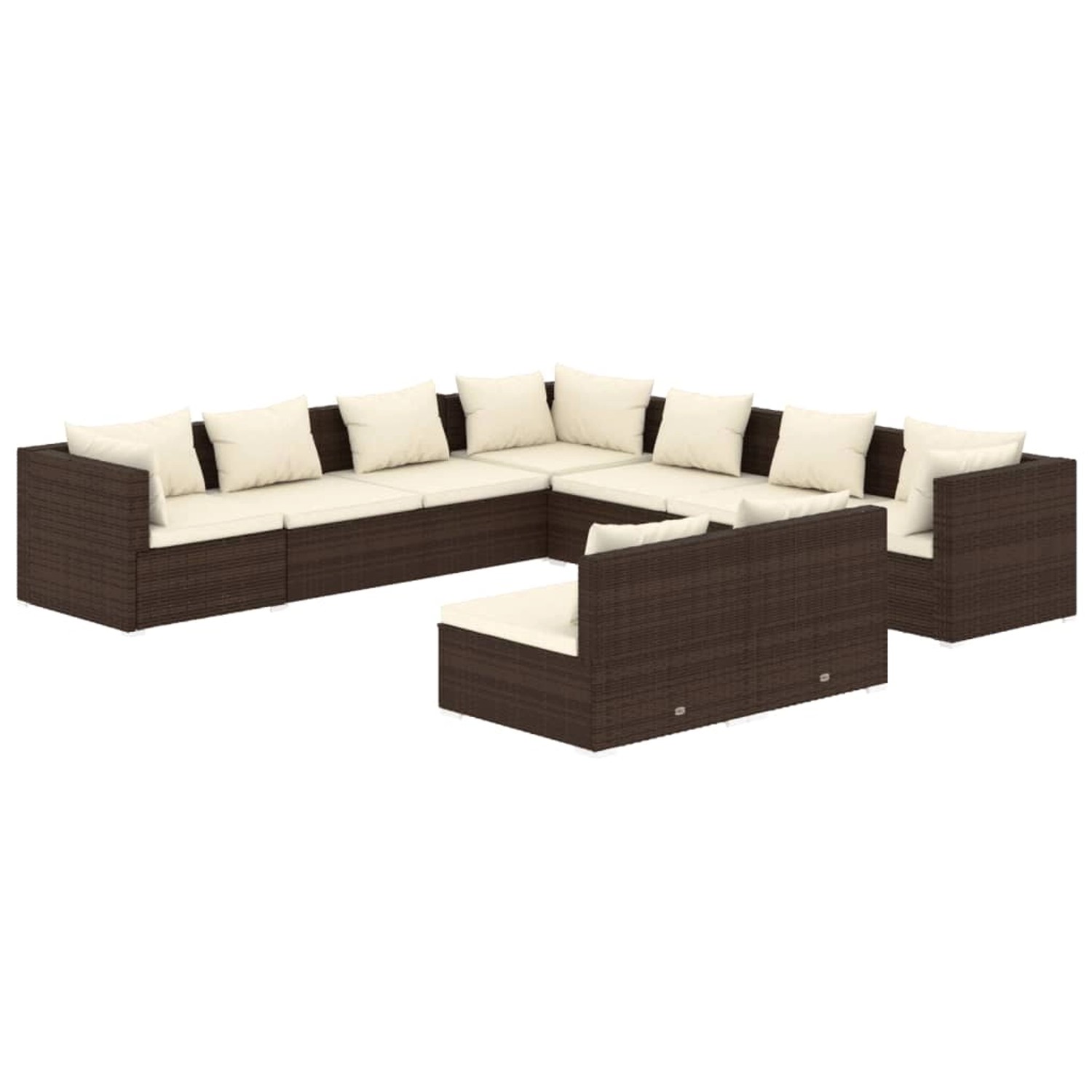 vidaXL 9-tlg Garten-Lounge-Set mit Kissen Braun Poly Rattan Modell 15 günstig online kaufen