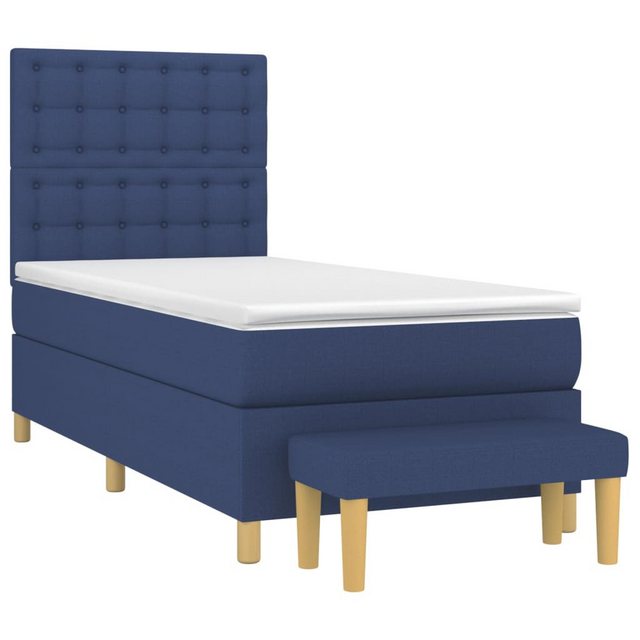 vidaXL Boxspringbett mit Matratze Blau 90x190 cm Stoff1358289 günstig online kaufen