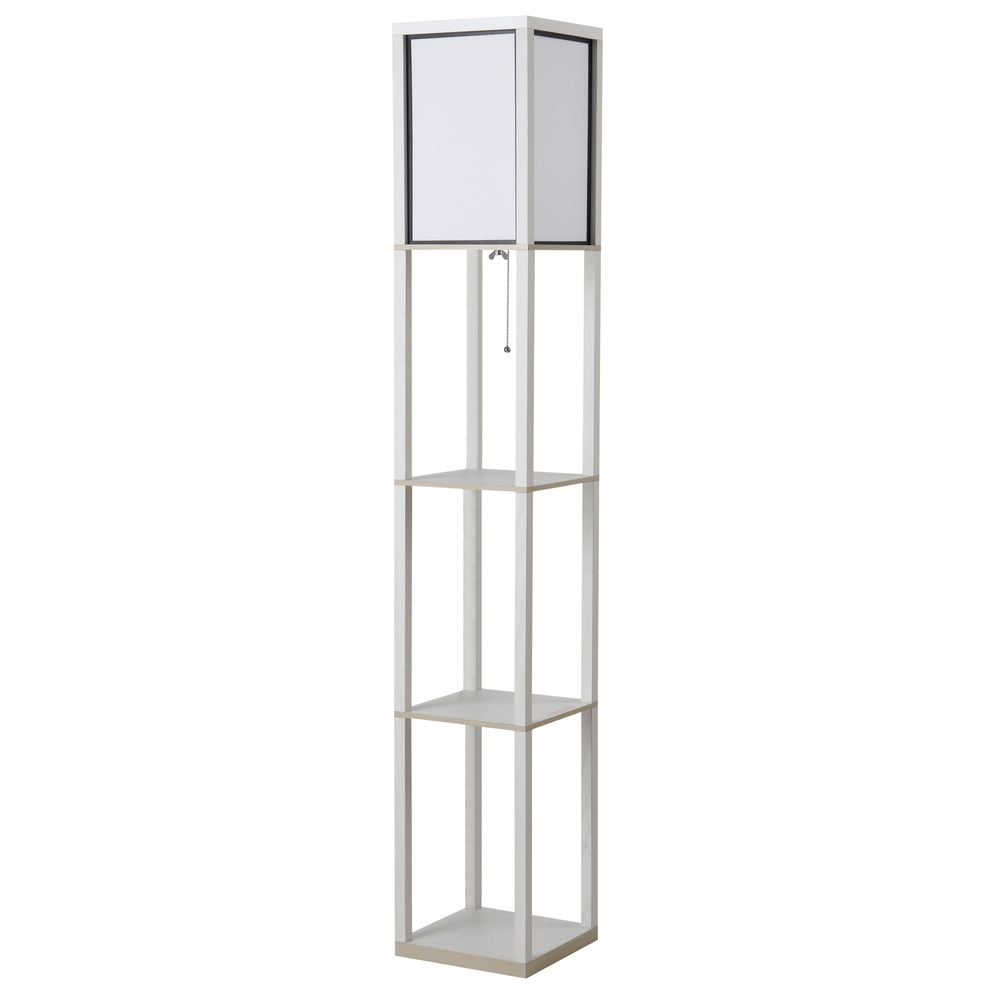 HOMCOM Regal-Stehlampe Stehlampe 26B x 26T x 160H cm 3 Regale 4 Ebenen MDF günstig online kaufen