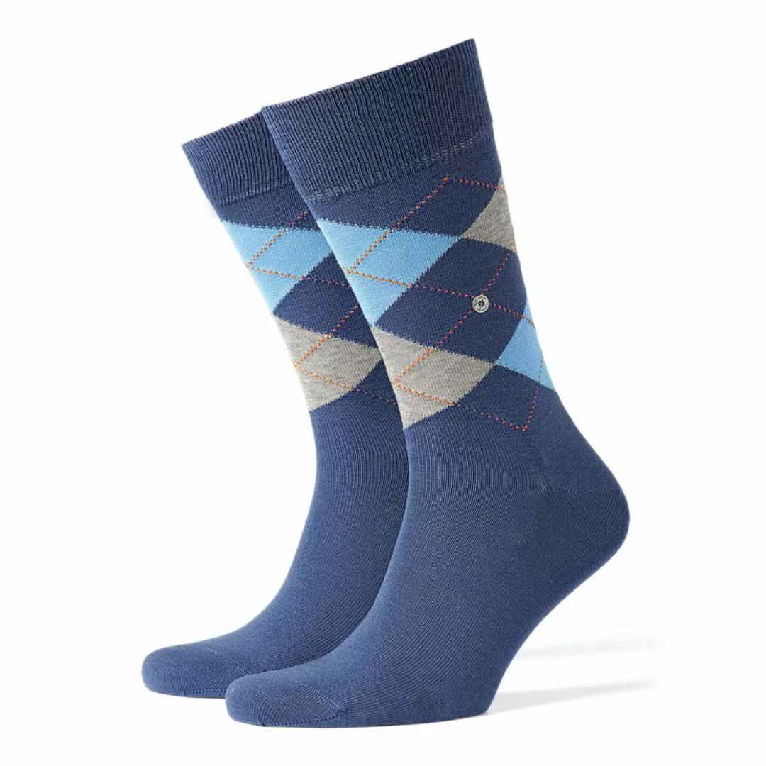 Burlington Manchester Herren Socken, 40-46, Blau, Argyle, Baumwolle, 20182- günstig online kaufen