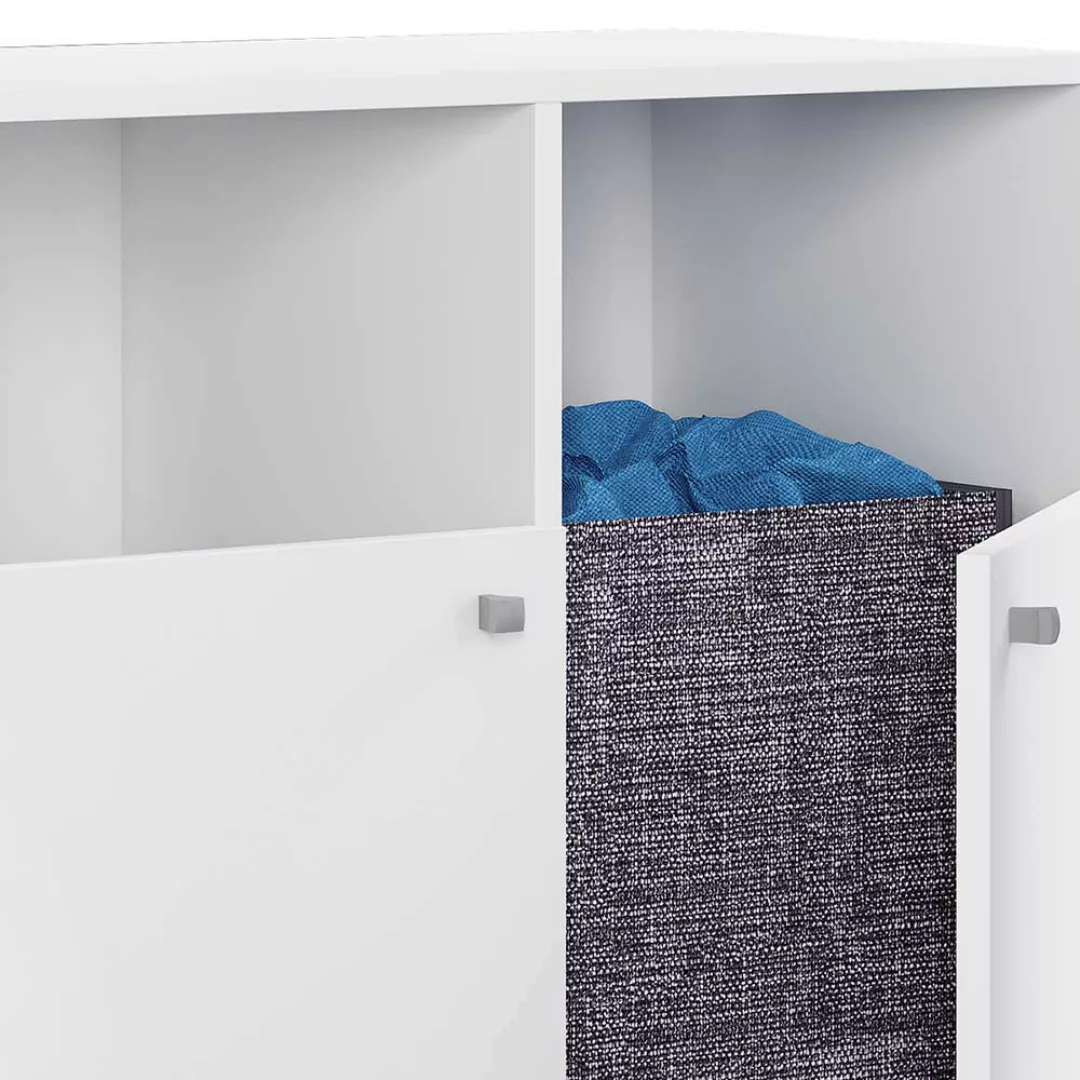 Wäschesammler Schrank modern in Weiß zwei Drehtüren günstig online kaufen