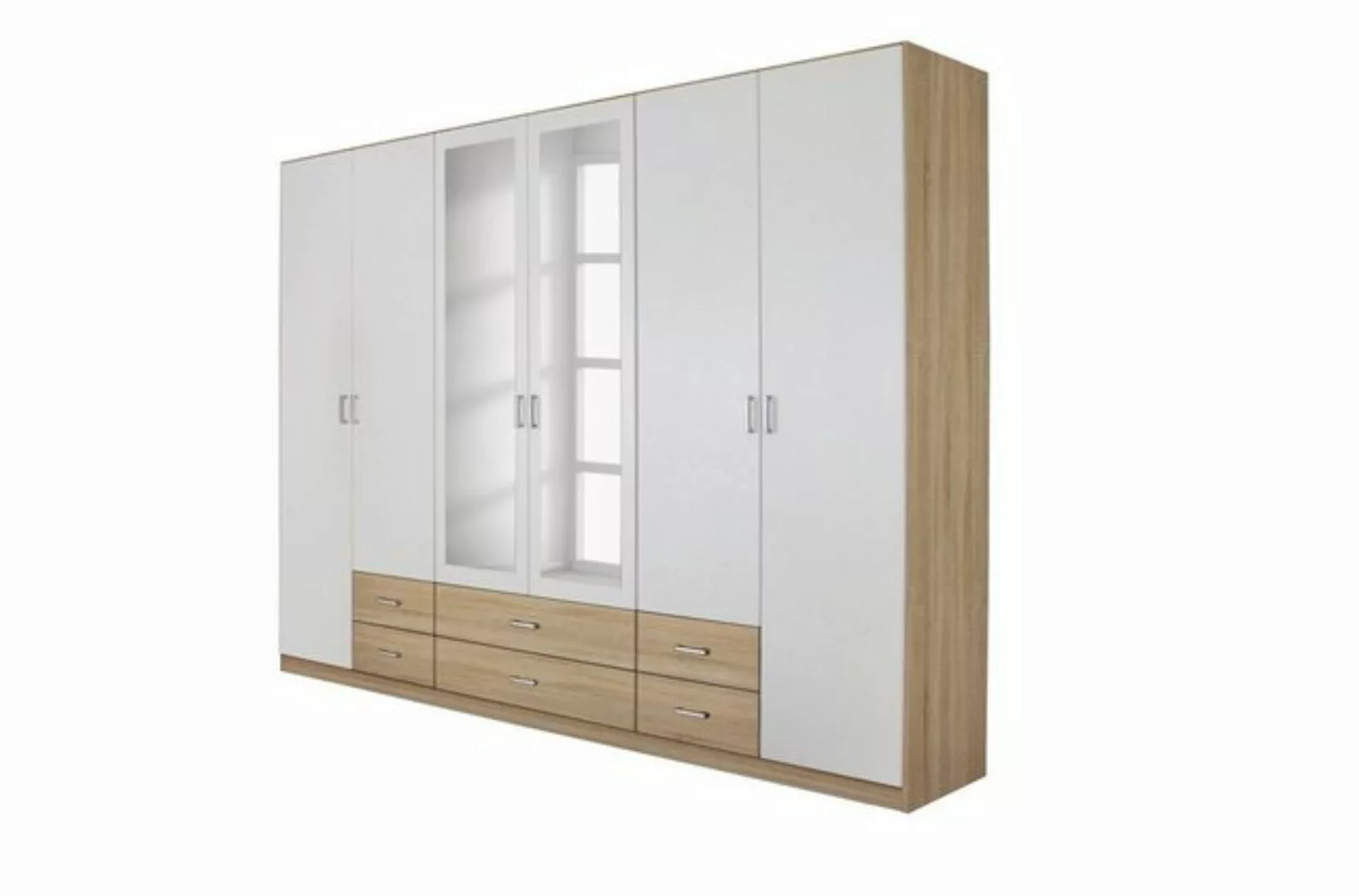 Kindermöbel 24 Spiegelschrank Ina 6-trg mit 2 Spiegelfront beige günstig online kaufen