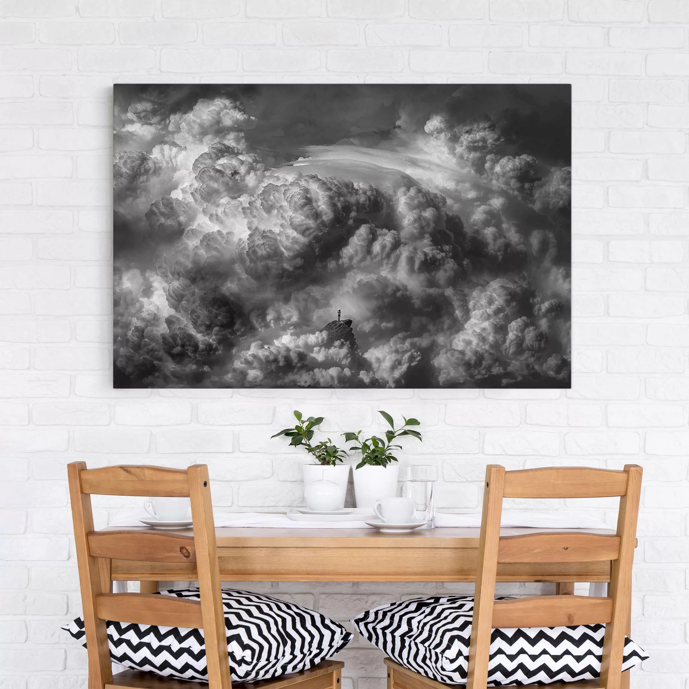 Leinwandbild Schwarz-Weiß - Querformat Ein Sturm zieht auf günstig online kaufen