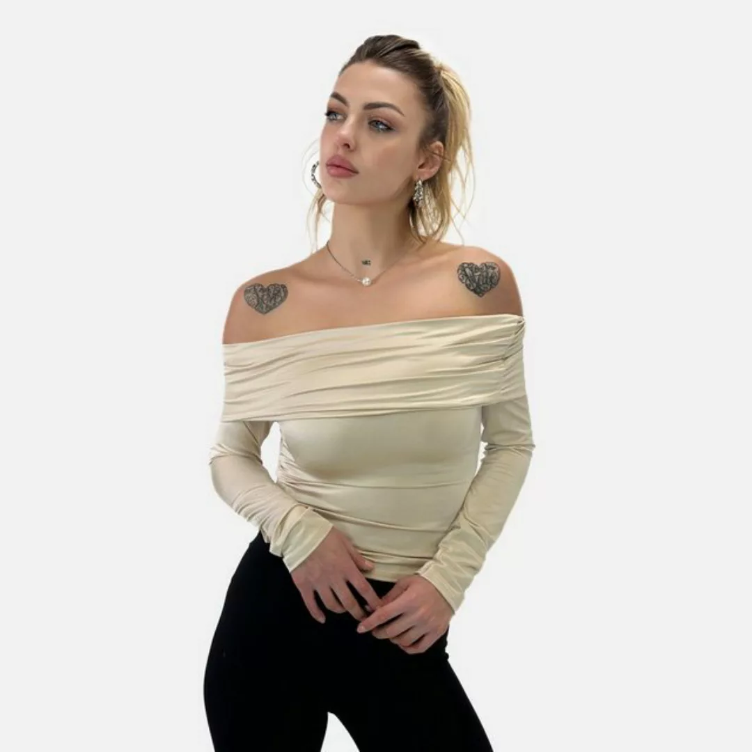 Elara Klassische Bluse Elara Damen Oberteil Off Shoulder (1-tlg) günstig online kaufen