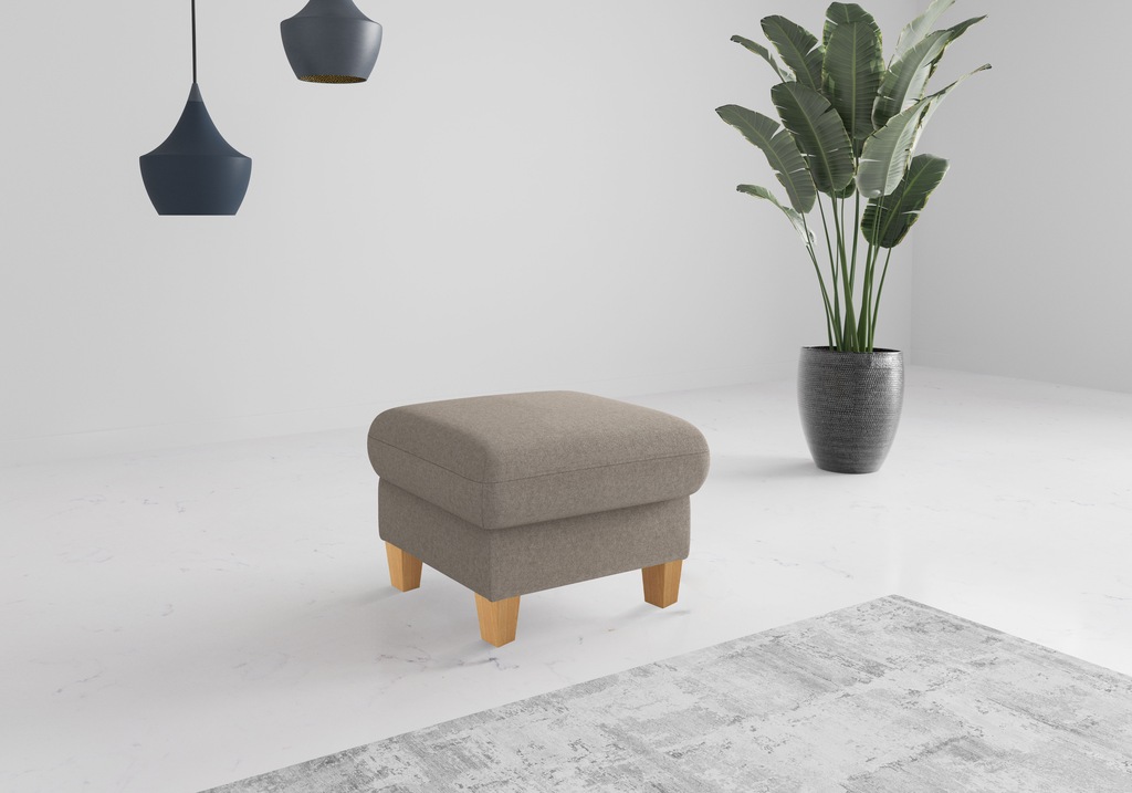Home affaire Polsterhocker "Rochelle", (1 St.), Massive 12 cm Holzbeine günstig online kaufen