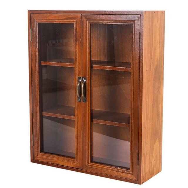 Welikera Beistellschrank Lagerschrank, hölzerner Vintage-Vitrinenschrank, B günstig online kaufen