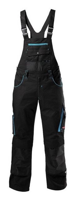 fortis Latzhose Herren twenty-four, schwarz/türkis, Größe 64 günstig online kaufen