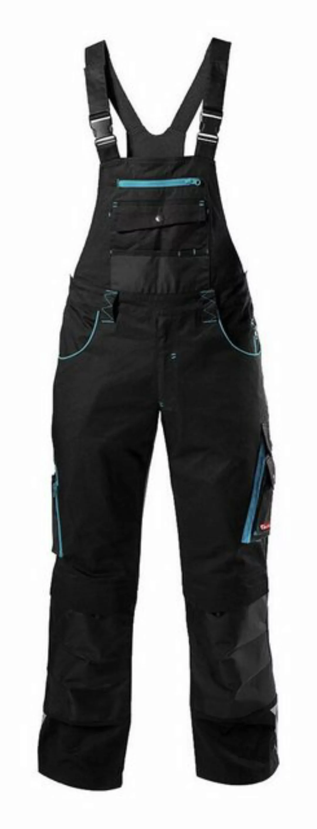 fortis Latzhose Herren twenty-four, schwarz/türkis, Größe 52 günstig online kaufen