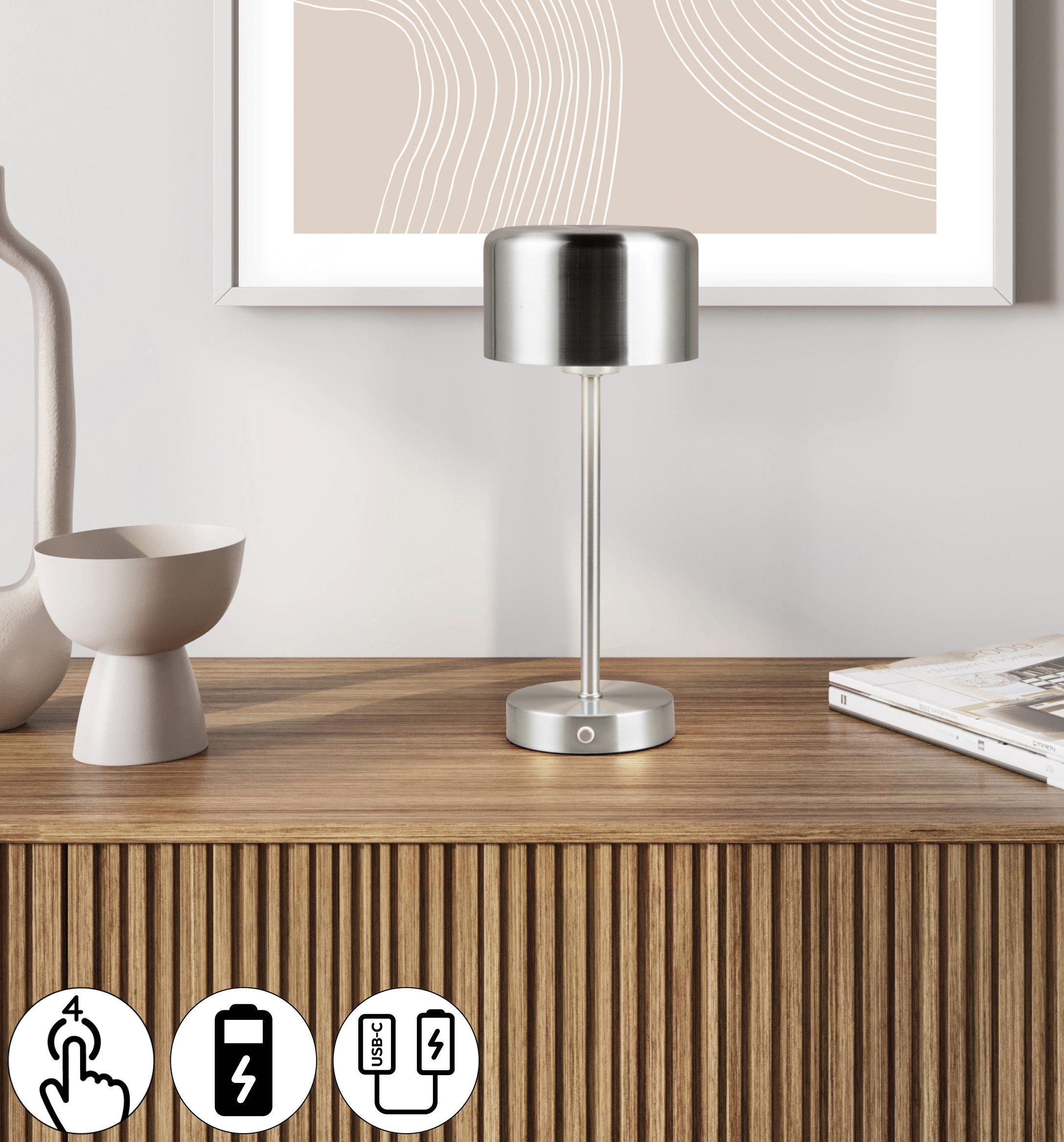 my home LED Tischleuchte Kadira, Dimmfunktion, günstig online kaufen