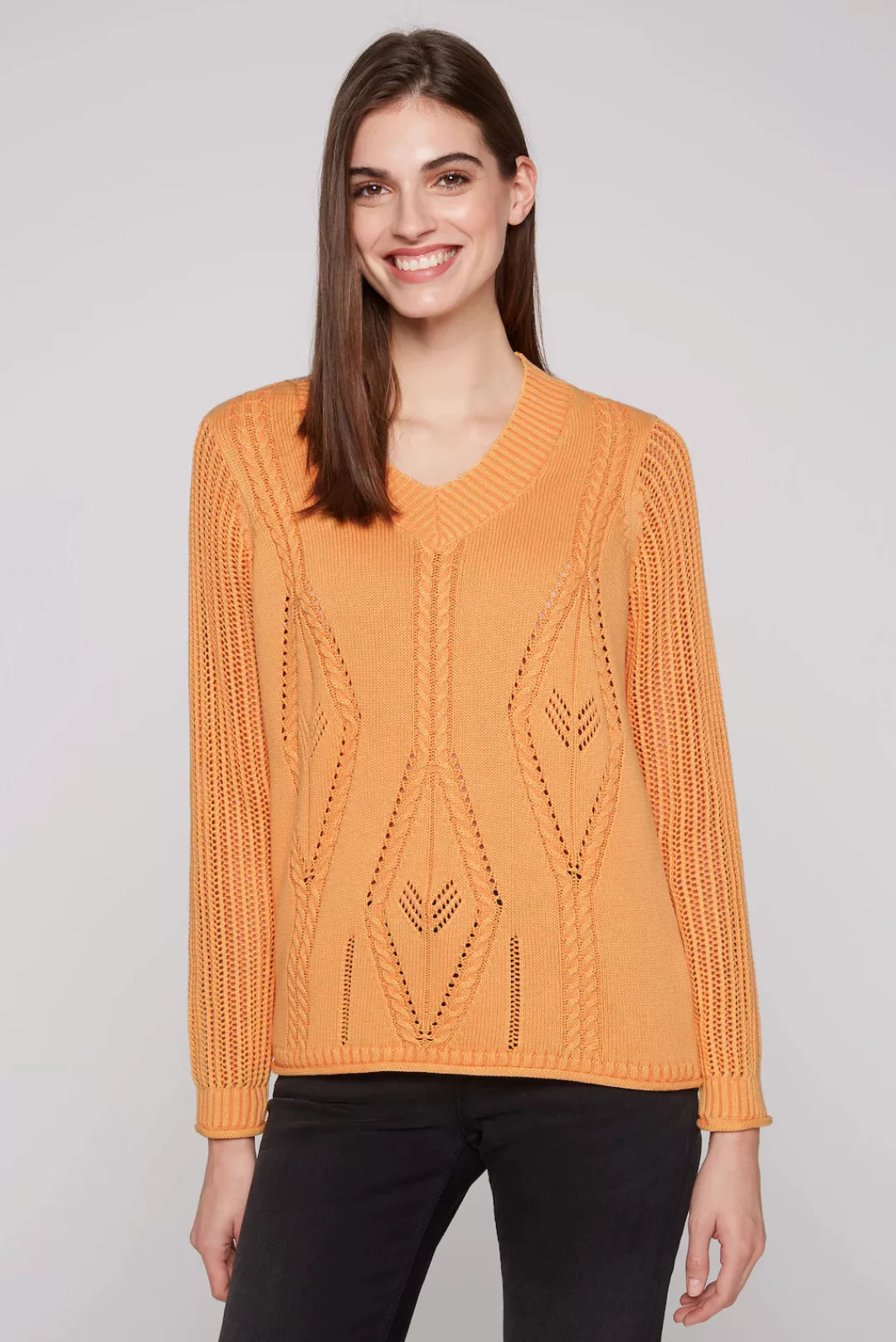 SOCCX V-Ausschnitt-Pullover, aus Baumwolle günstig online kaufen
