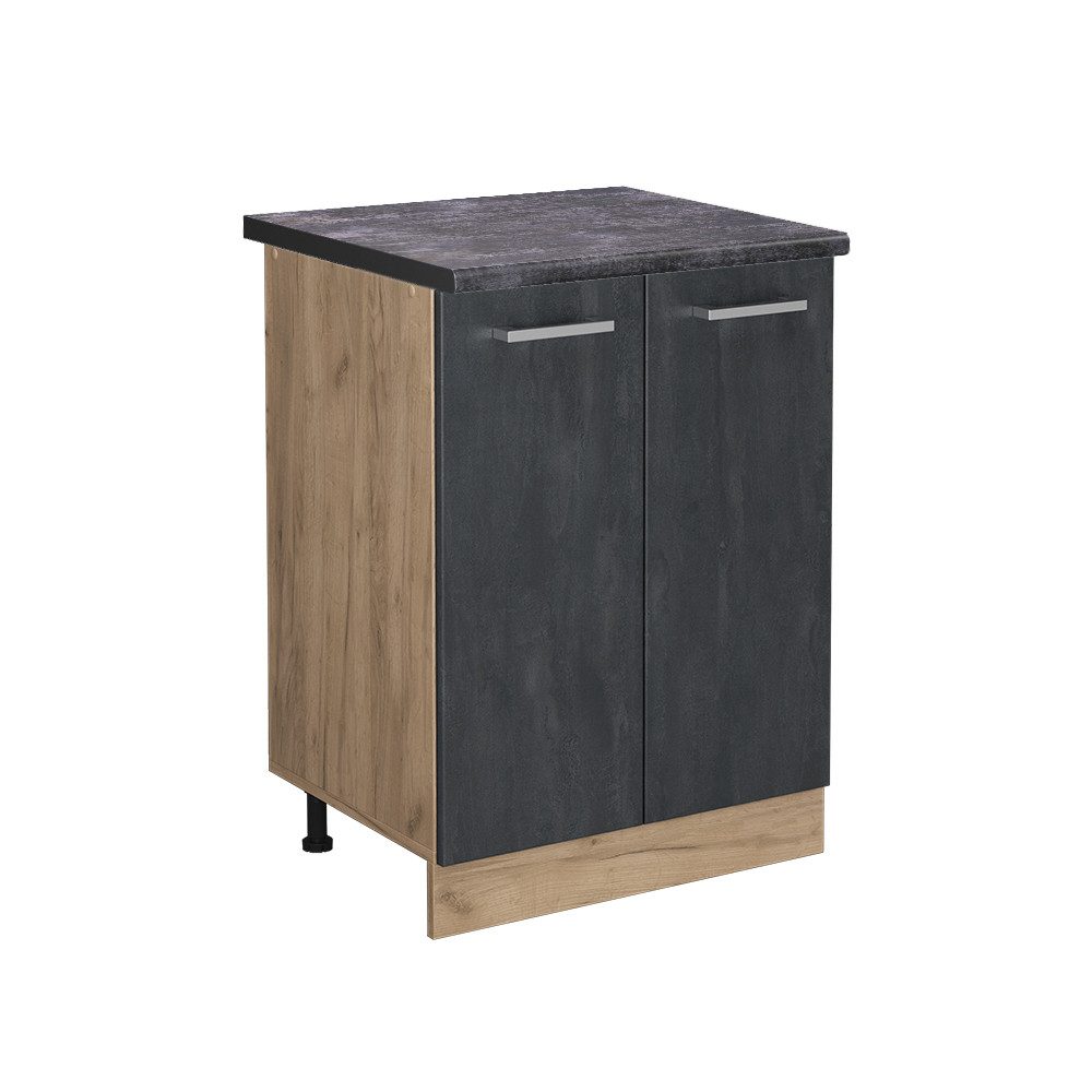 Vicco Unterschrank R-Line, Schwarz Beton/Goldkraft Eiche, günstig online kaufen