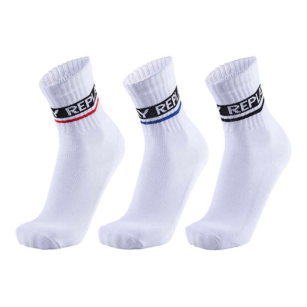 Replay Tennis2 Socken 3 Paare EU 43-46 White / Logo Ass Colours günstig online kaufen