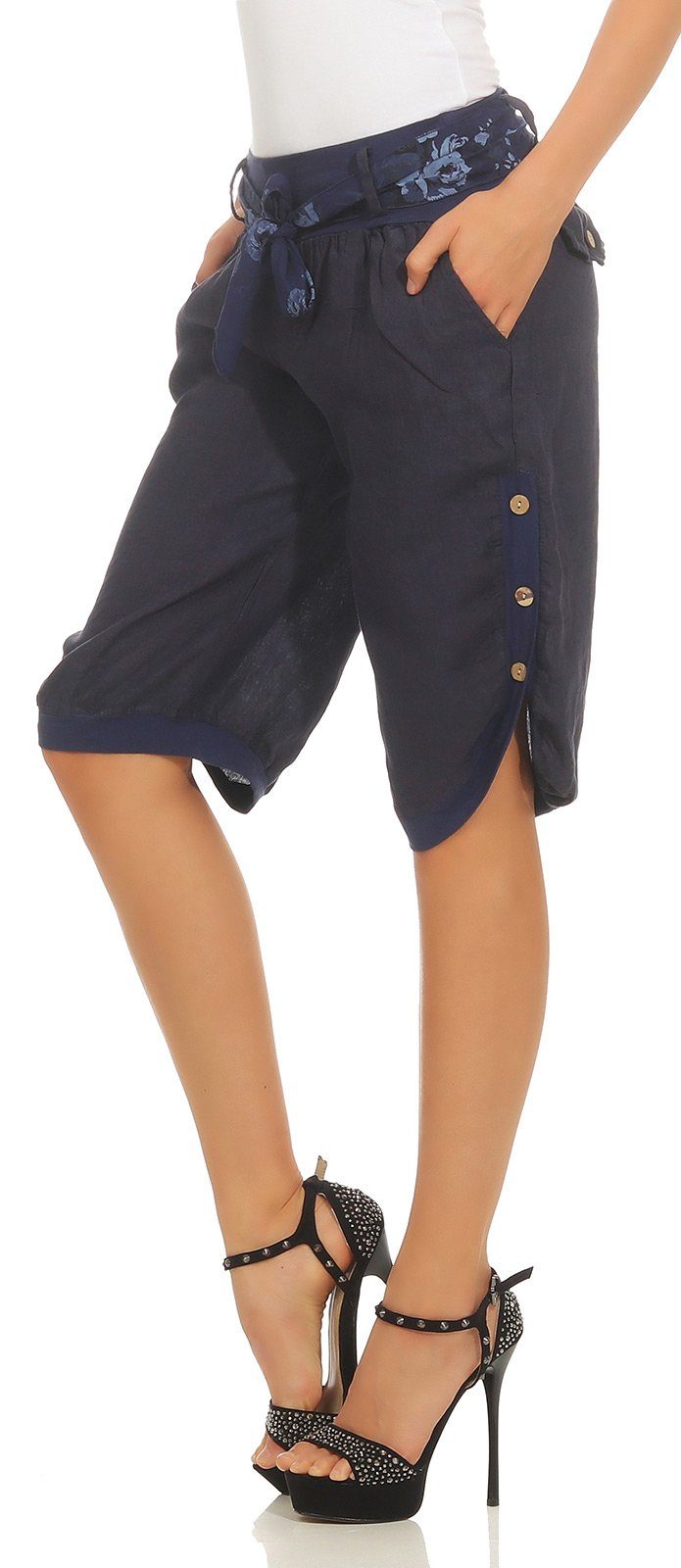 Mississhop Leinenhose Damen-Bermuda-Shorts aus 100 % günstig online kaufen