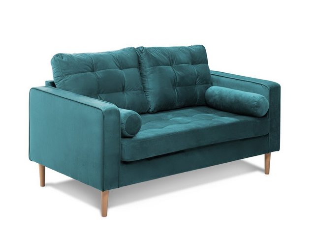 Moebel-Eins Sofa, GLAMMI 2-Sitzer Sofa mit Samtbezug, Füße Buche massiv günstig online kaufen