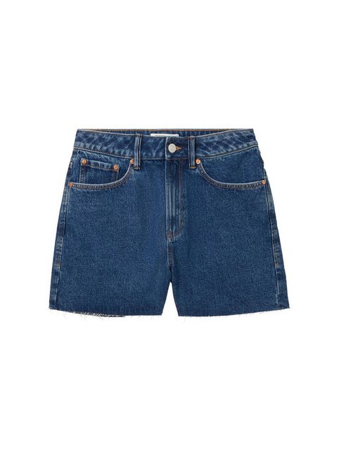 TOM TAILOR Denim Stoffhose Tom Tailor Denim Mom Shorts, Used Dark Stone Blu günstig online kaufen