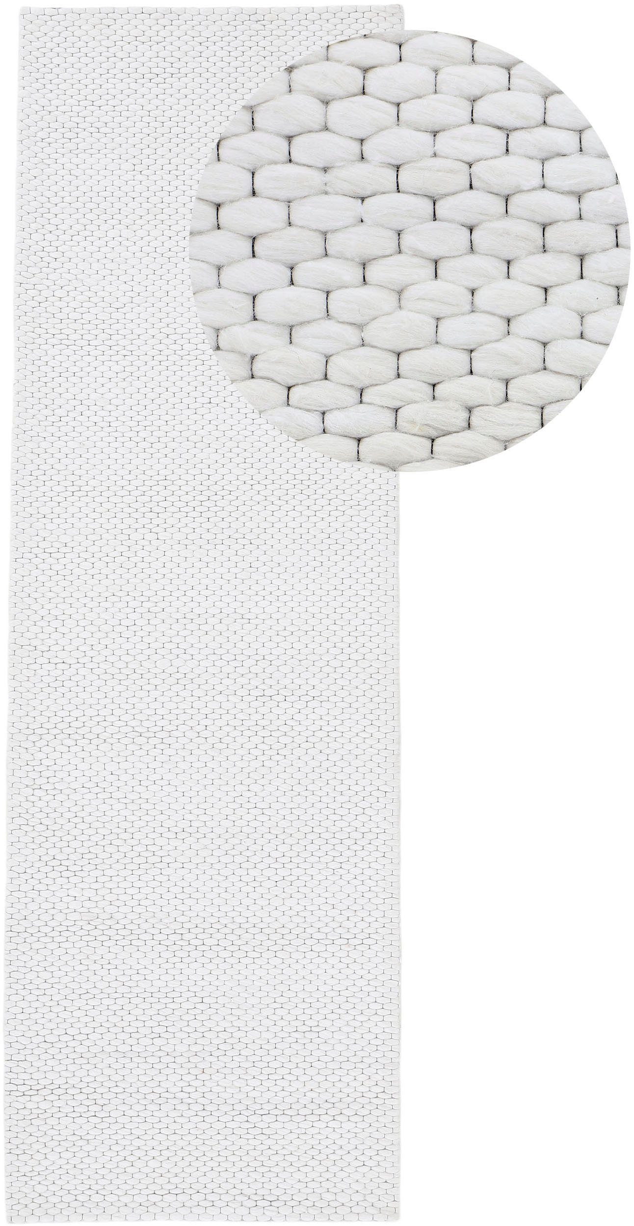 carpetfine Wollteppich »Sina, auch als Läufer«, rechteckig, 14 mm Höhe, Han günstig online kaufen