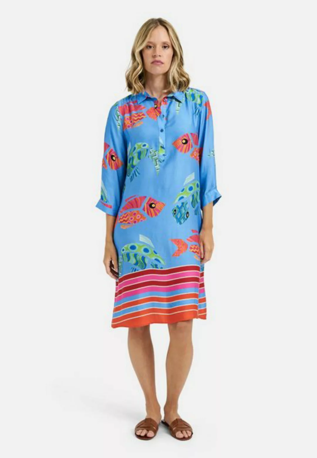 Milano Italy Sommerkleid DRESS WITH COLLAR, HALF PLACKET, 3/ günstig online kaufen