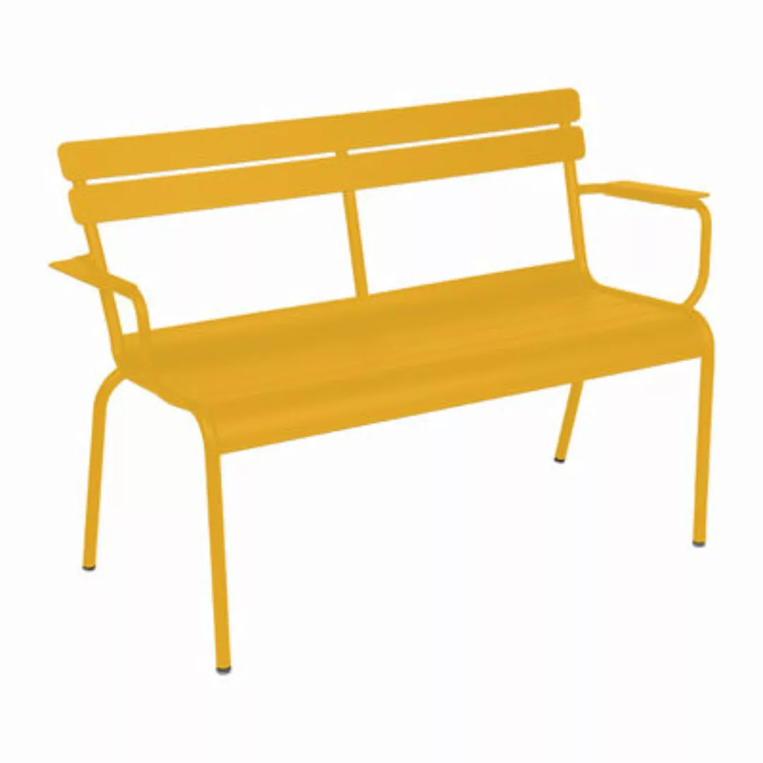 Bank mit Rückenlehne Luxembourg metall gelb / 2-Sitzer - L 131 cm - Fermob günstig online kaufen