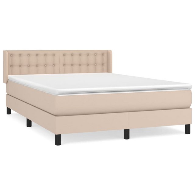 vidaXL Bettgestell, Boxspringbett Matratze Cappuccino-Braun 140x190cm Kunst günstig online kaufen