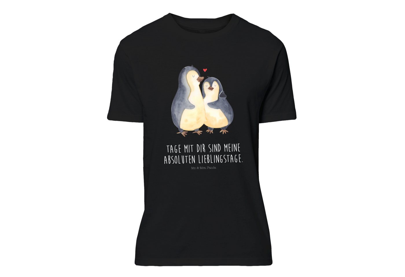 Mr. & Mrs. Panda T-Shirt Pinguin umarmend - Schwarz - Geschenk, Hochzeit, H günstig online kaufen