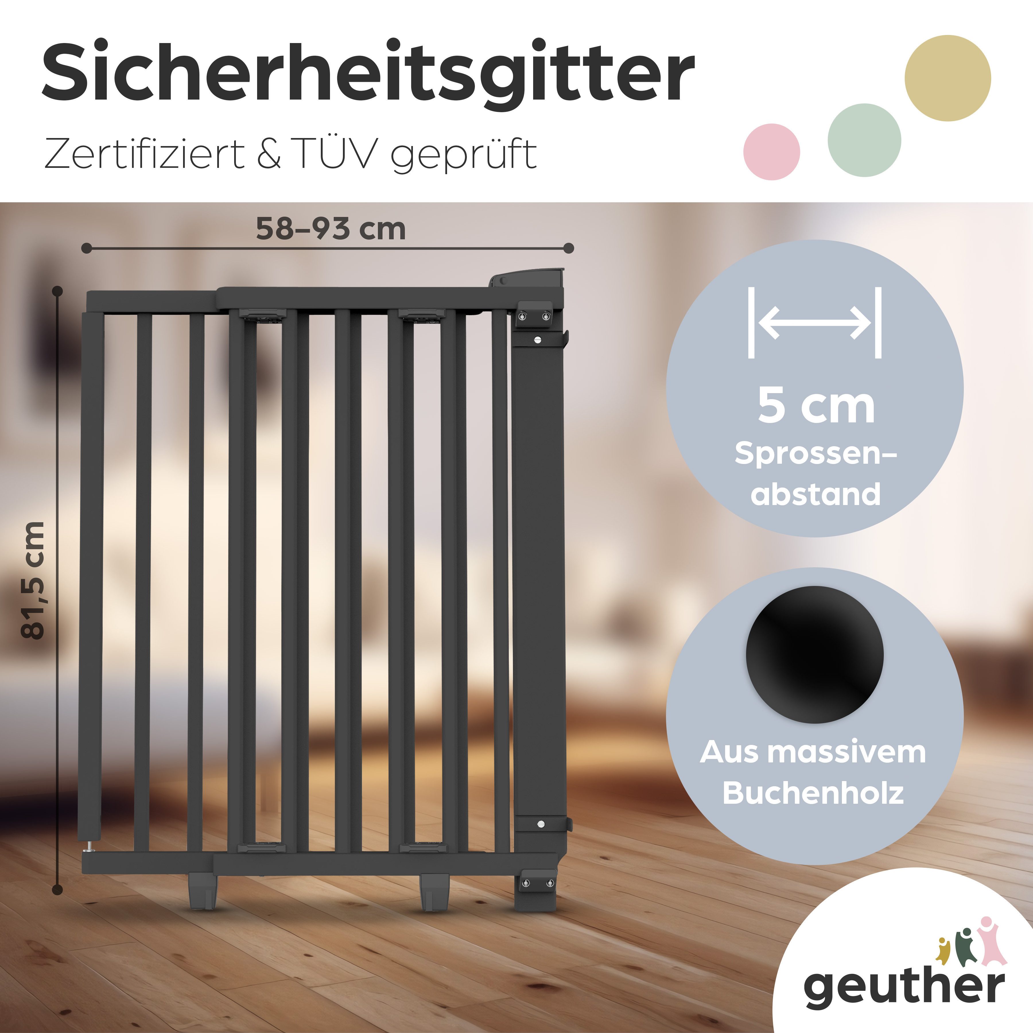 Geuther Türschutzgitter Oris zum Bohren 58-133 günstig online kaufen