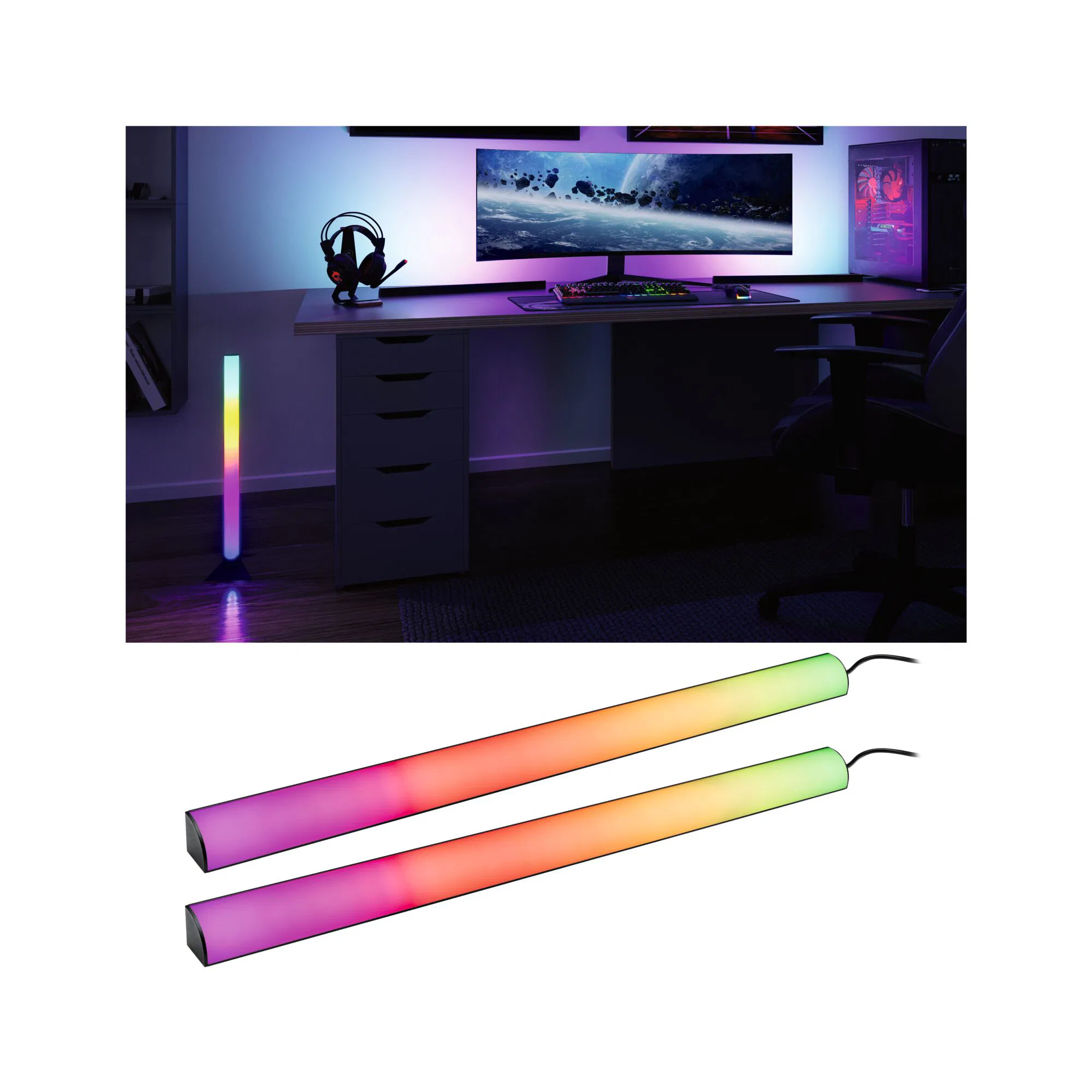 Paulmann EntertainLED Lightbar, RGB, 60cm, 2er-Set günstig online kaufen