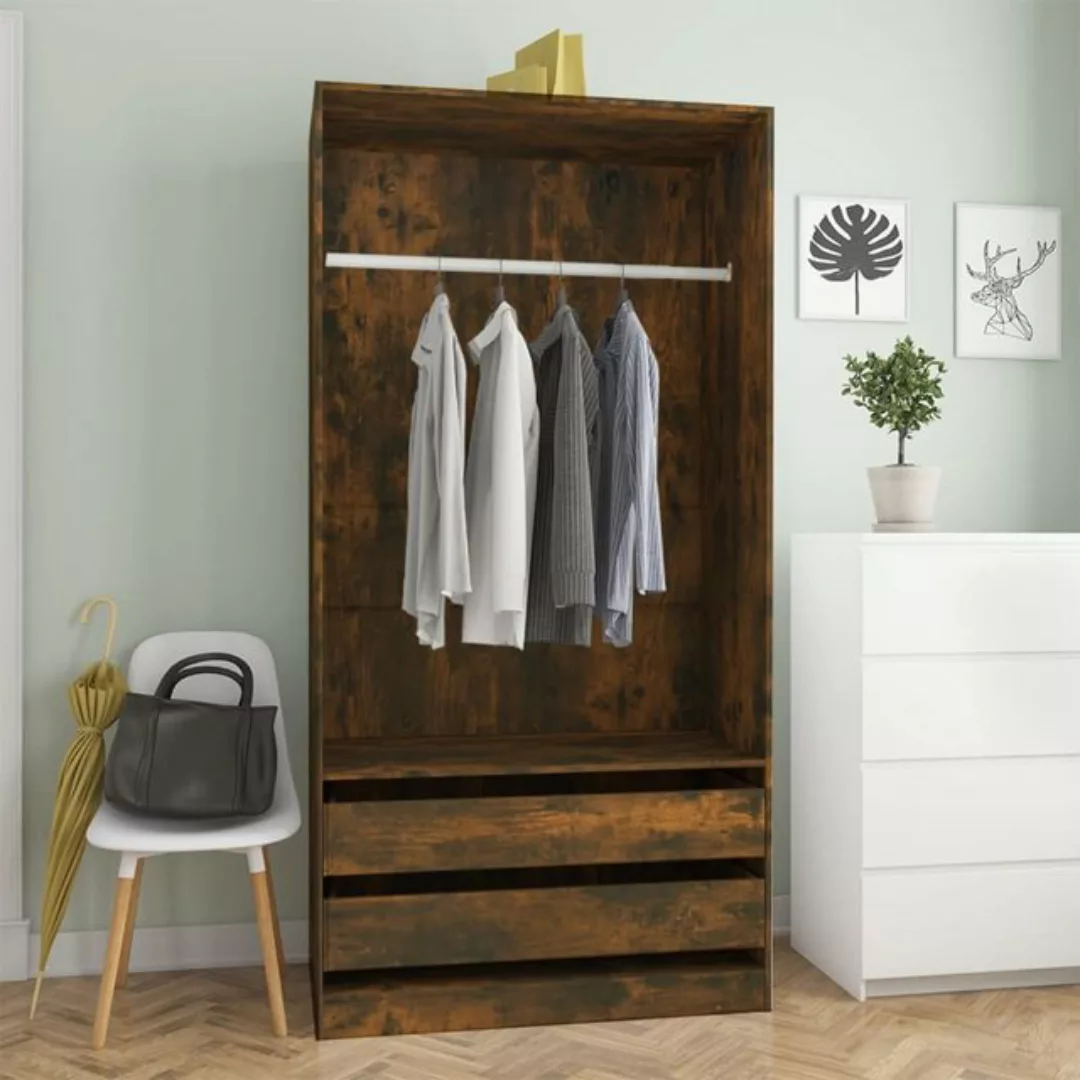 vidaXL Kleiderschrank Kleiderschrank Räuchereiche 100x50x200 cm Spanplatte günstig online kaufen