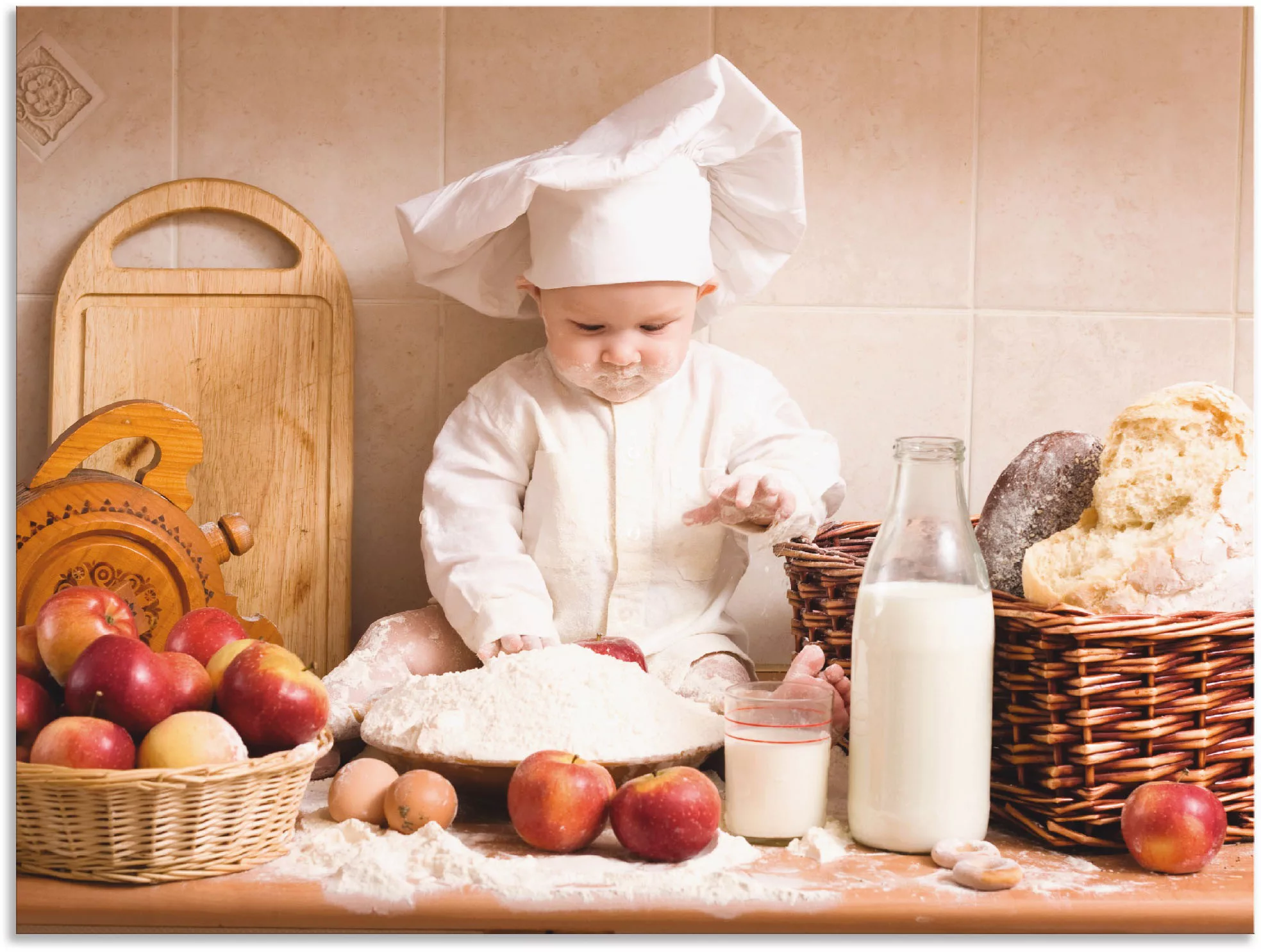 Artland Wandbild "Küche Junge Kind Backen", Bilder von Kindern, (1 St.), al günstig online kaufen