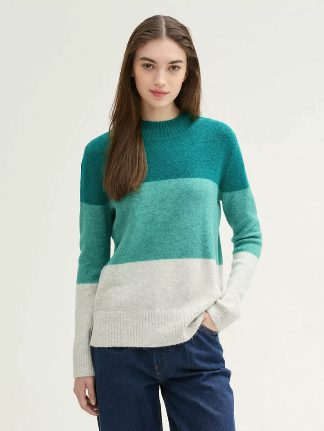 TOM TAILOR Denim Strickpullover Strickpullover mit Colour Blocking günstig online kaufen