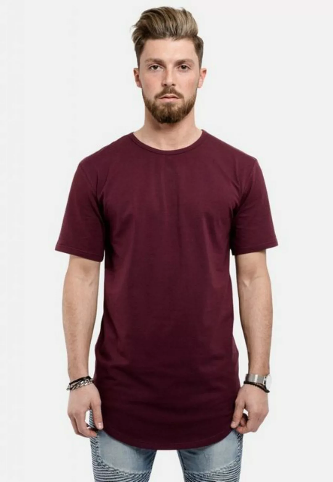 Blackskies T-Shirt Round Longshirt T-Shirt Burgundy Large günstig online kaufen