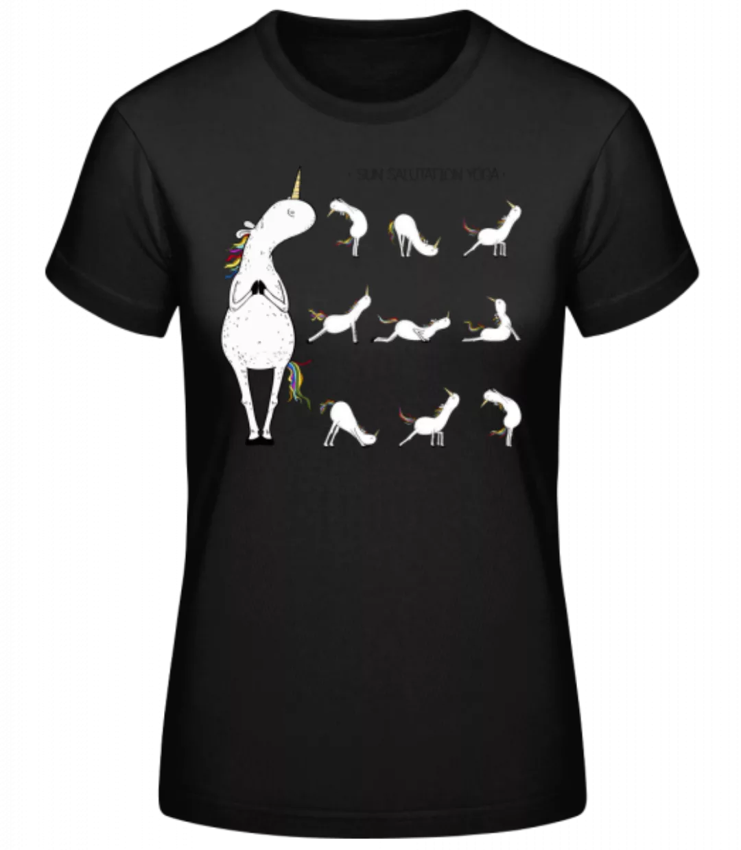 Yoga Einhorn Figuren Sonnengruß · Frauen Basic T-Shirt günstig online kaufen