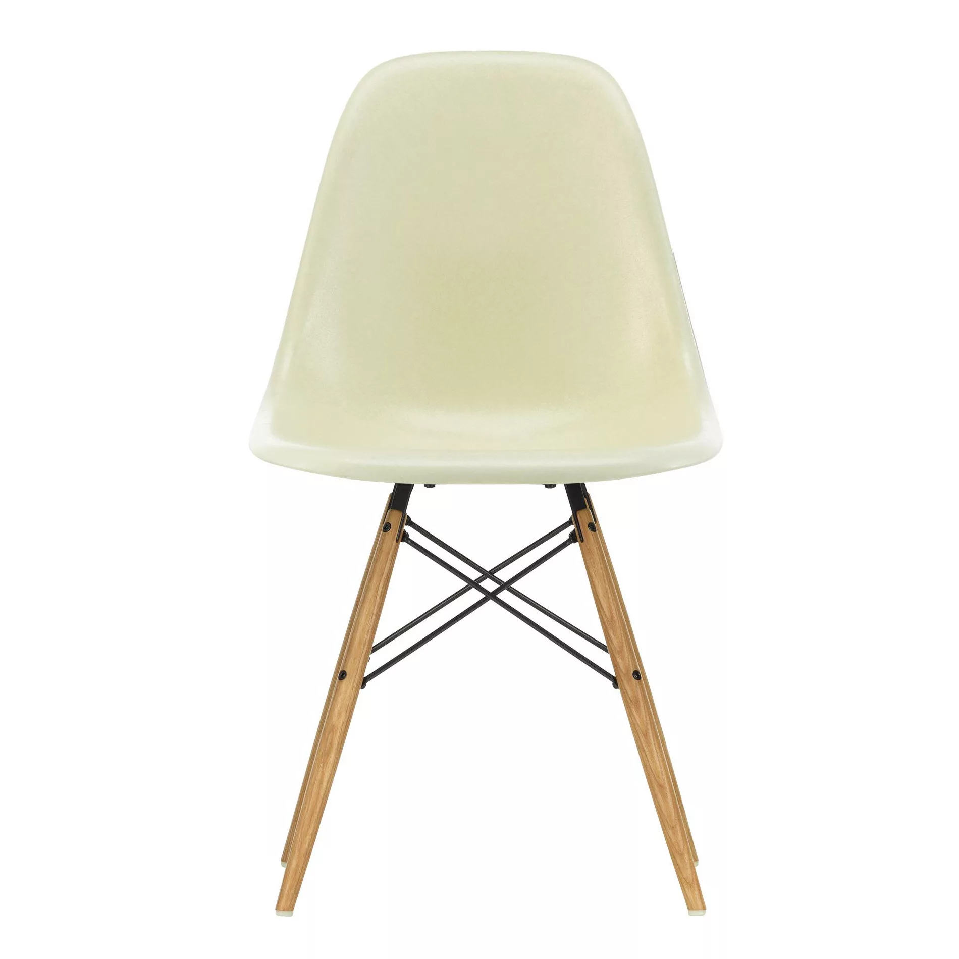 Vitra - Eames Fiberglass Side Chair DSW Gestell Esche - Pergament/Sitzschal günstig online kaufen