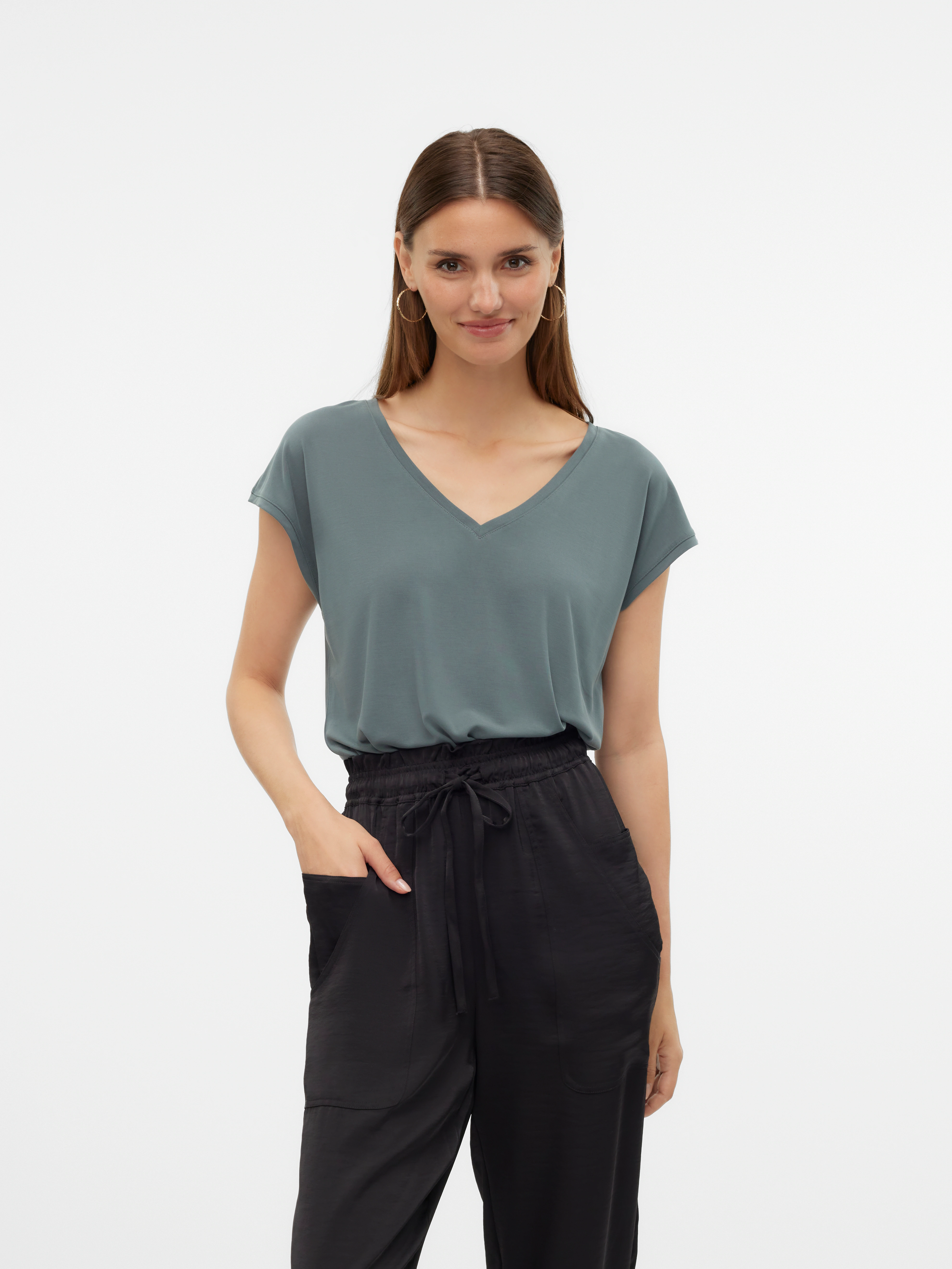 Vero Moda V-Shirt "VMFILLI SS V-NECK TEE GA NOOS" günstig online kaufen