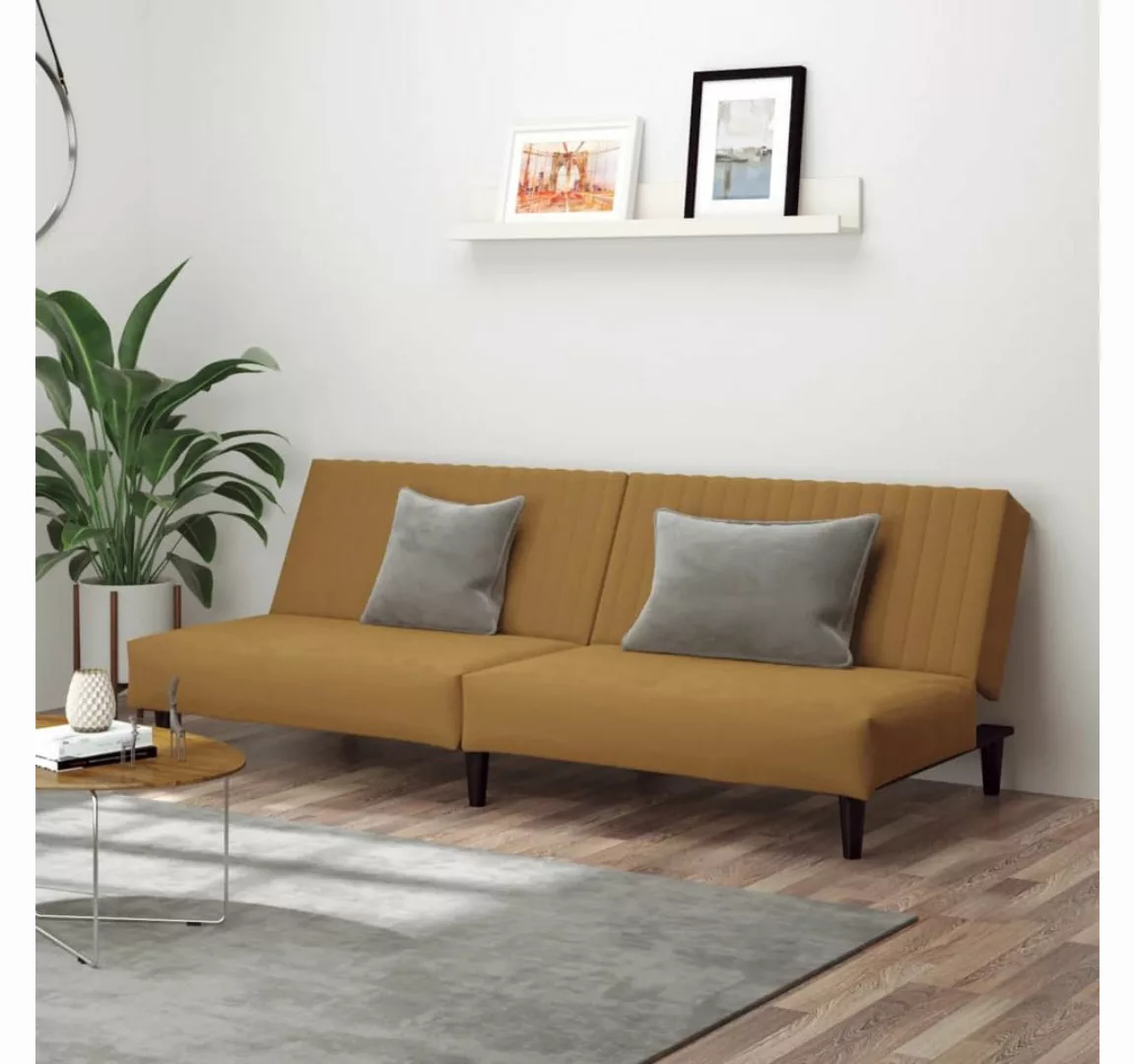 vidaXL Sofa Schlafsofa Sofa 2-Sitzer Samt, ohne Armlehnen günstig online kaufen