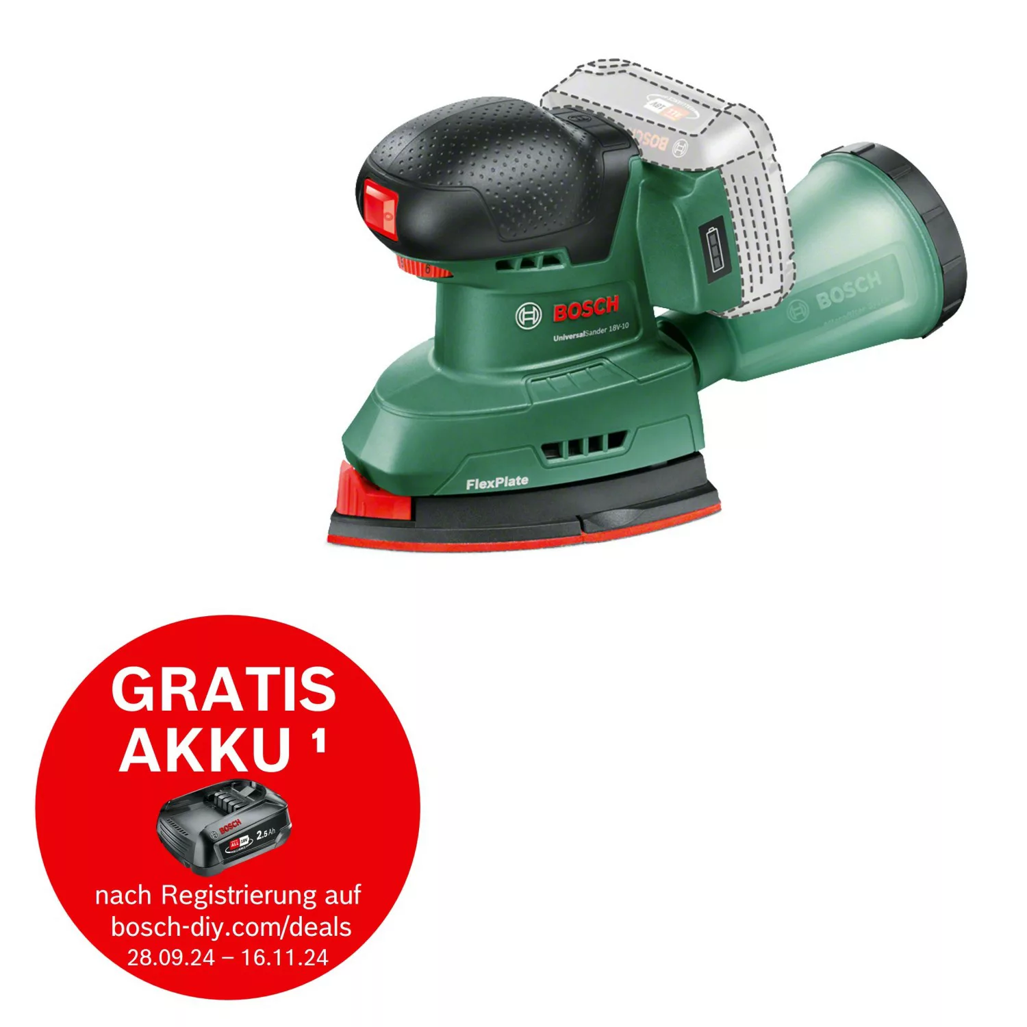 Bosch Akku-Multischleifer UniversalSander 18V-10 Solo günstig online kaufen