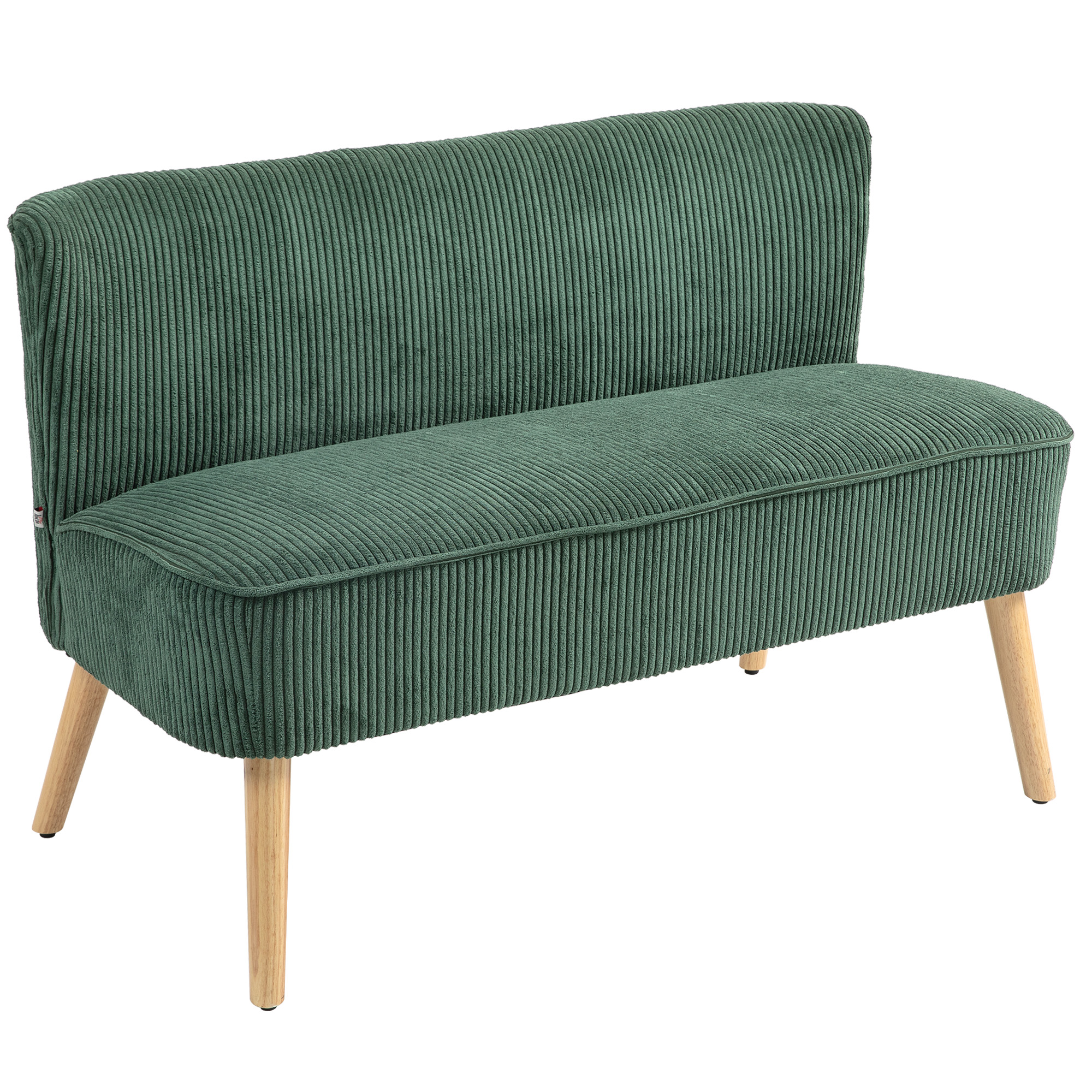 HOMCOM 2 Sitzer Sofa, Couch mit Kordoptik, Holzbeine, Gepolsterter Polsters günstig online kaufen