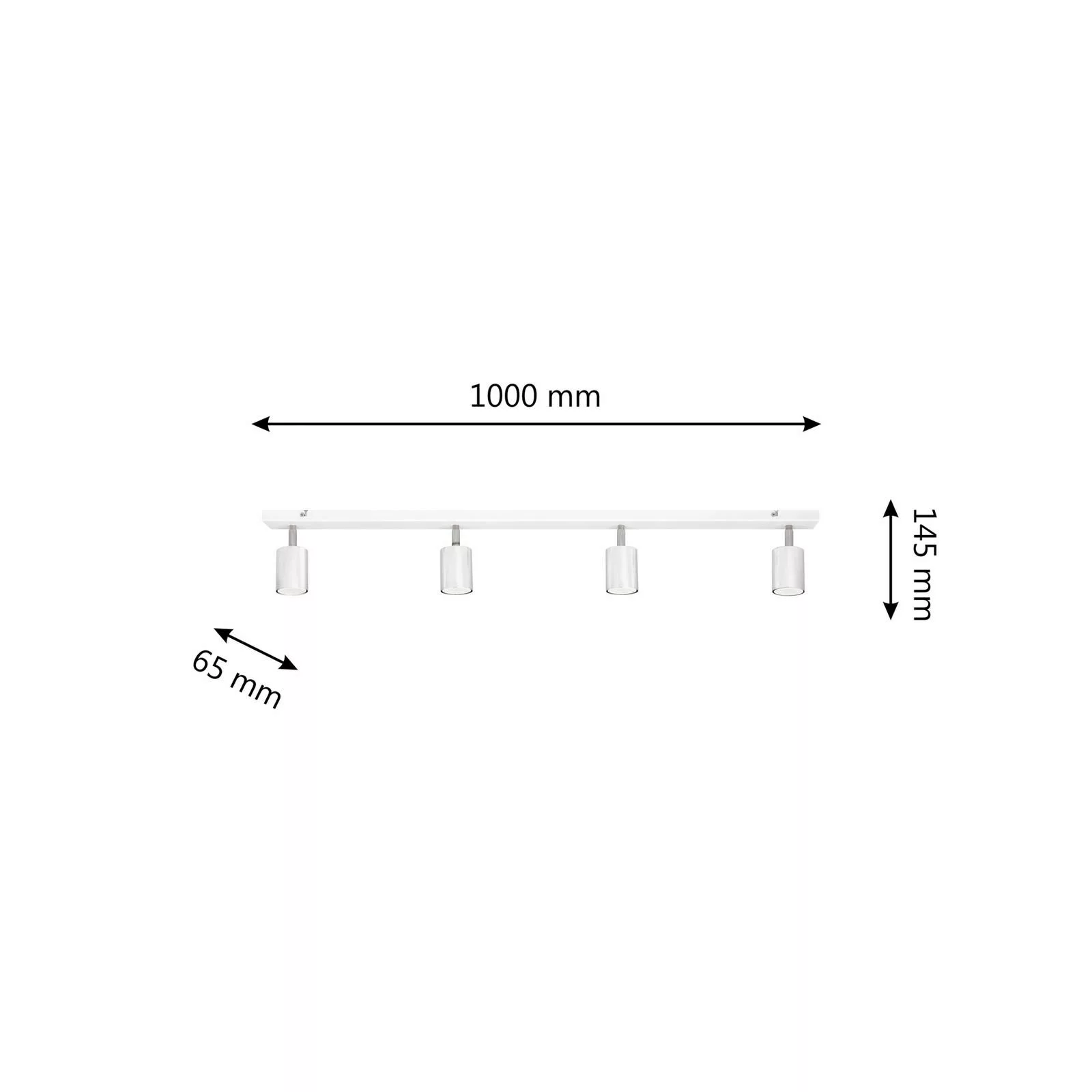 Deckenlampe Tune II, weiß/chrom, Metall, 4-flammig, länglich günstig online kaufen