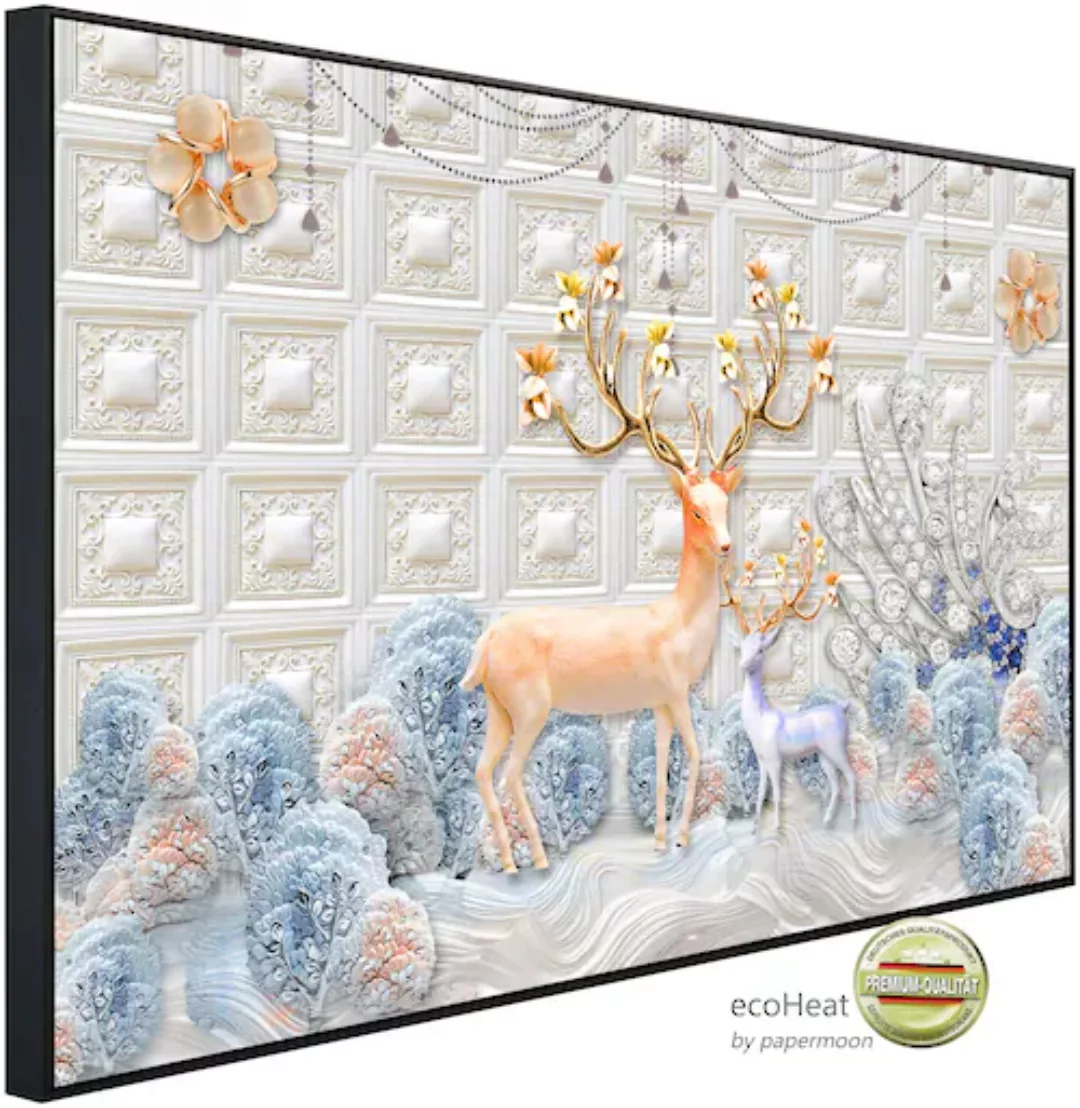 Papermoon Infrarotheizung »Muster Hirsche«, sehr angenehme Strahlungswärme günstig online kaufen