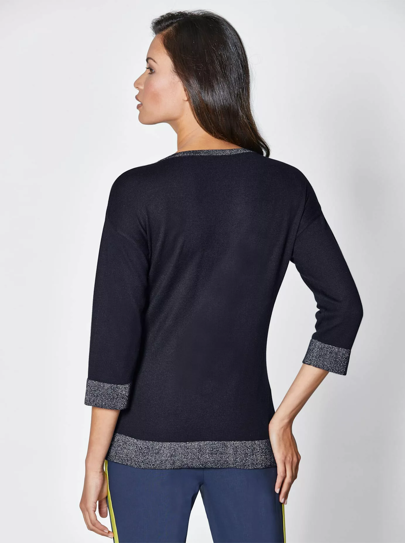 creation L V-Ausschnitt-Pullover "Viskose-Seiden-Pullover" günstig online kaufen