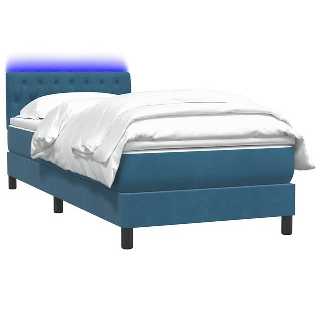 vidaXL Bett Boxspringbett mit Matratze Dunkelblau 90x220 cm Samt günstig online kaufen