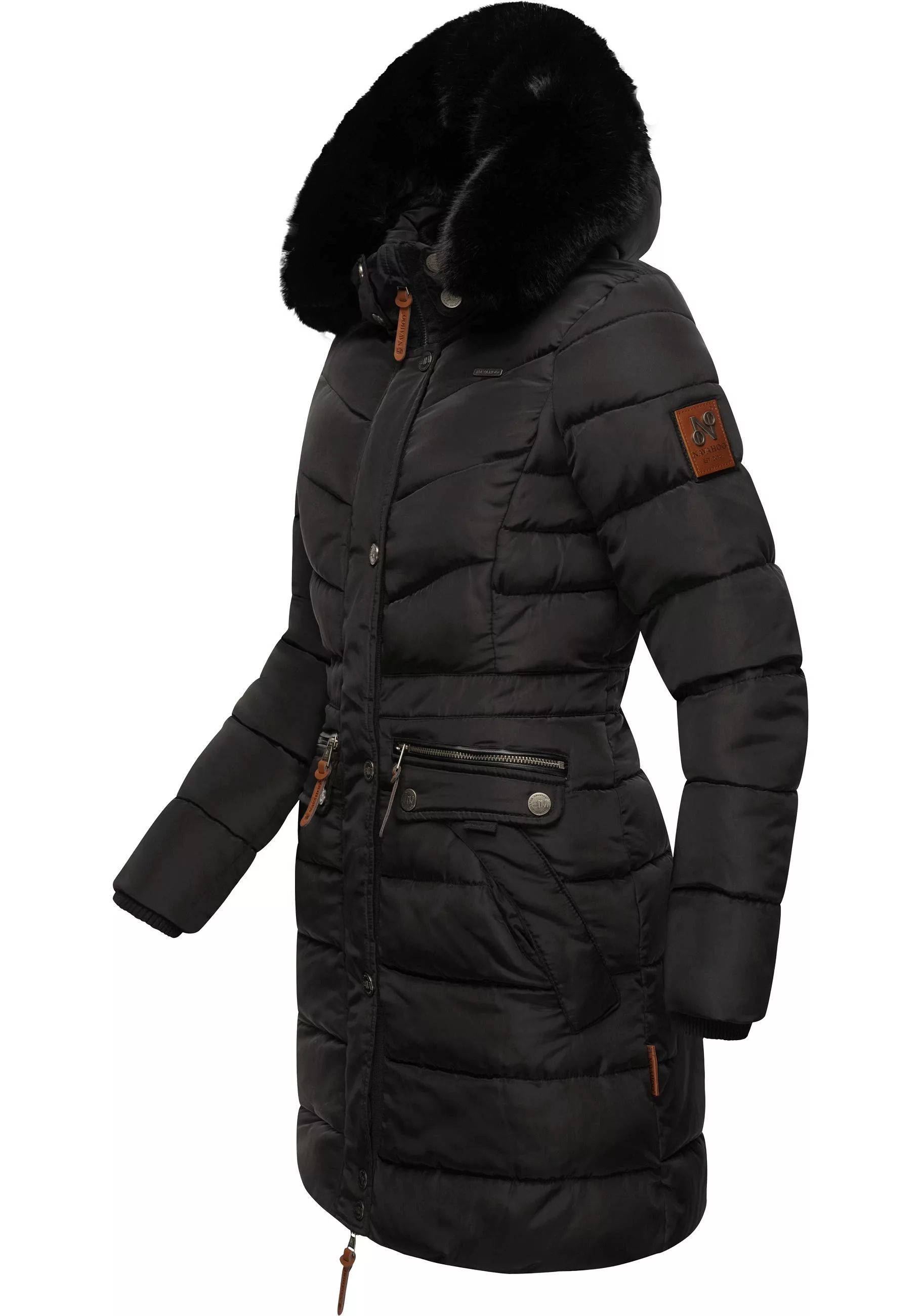 Navahoo Steppmantel "Paula", stylischer Winter Parka m. edlem Fellimitat günstig online kaufen