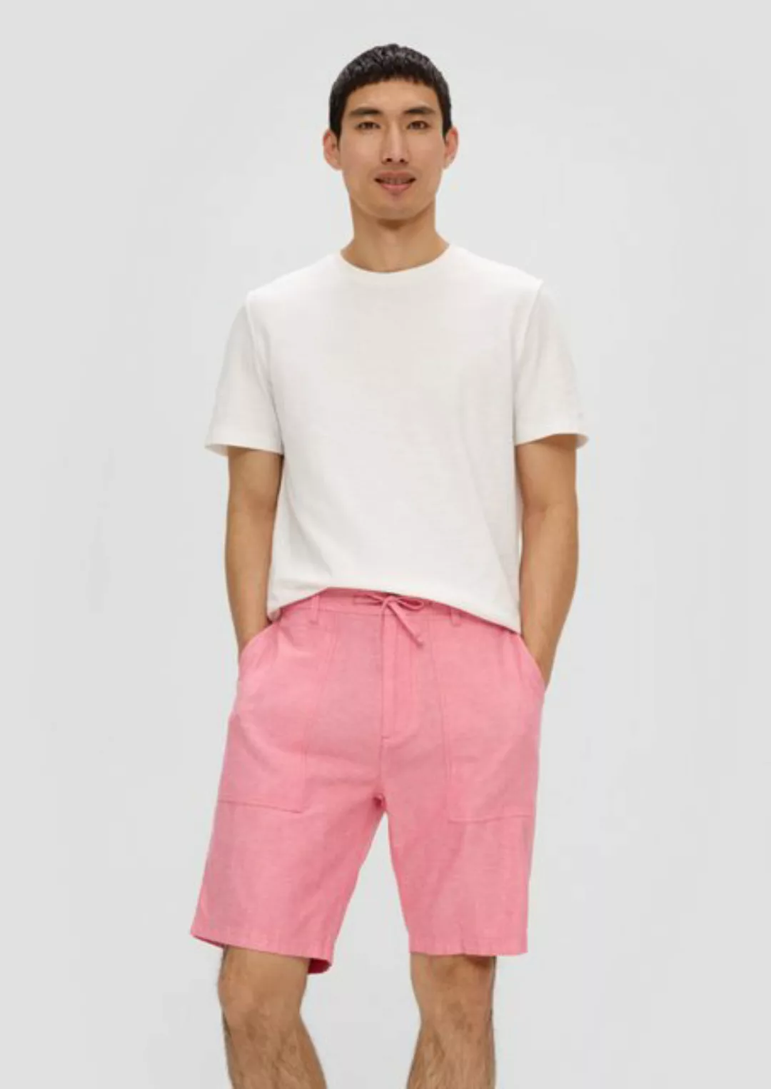 s.Oliver Bermudas Chino-Shorts aus Leinenmix mit elastischem Bund günstig online kaufen