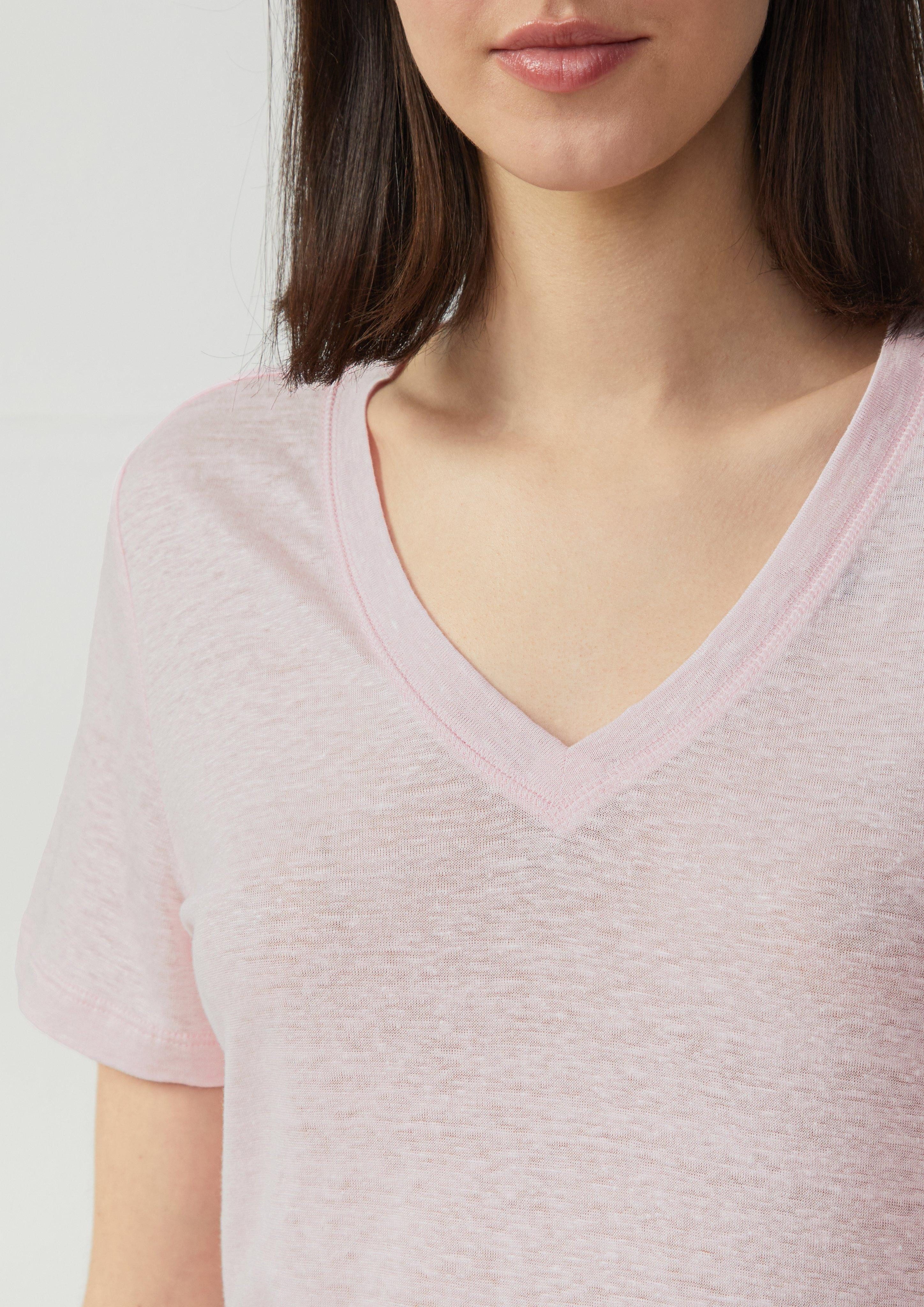 s.Oliver Kurzarmshirt Leichtes T-Shirt aus Leinen günstig online kaufen