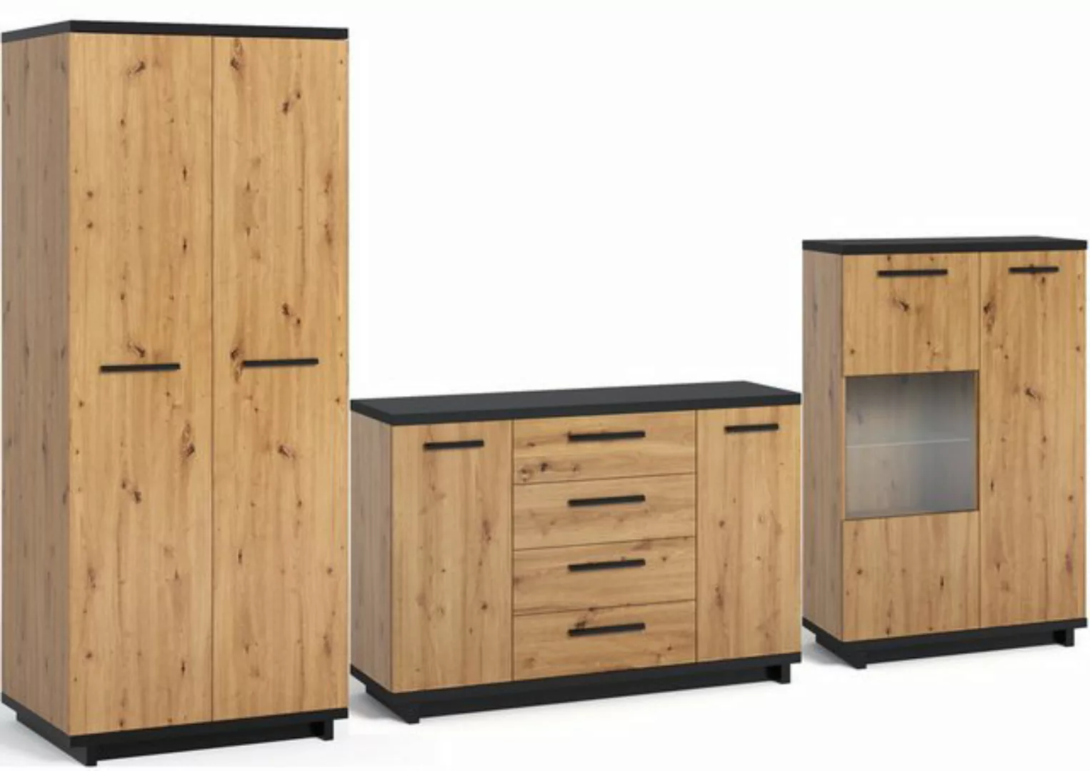 Marmex Möbel Mehrzweckschrank-Set INES SET C Wohnzimmer Flur Schlafzimmer, günstig online kaufen