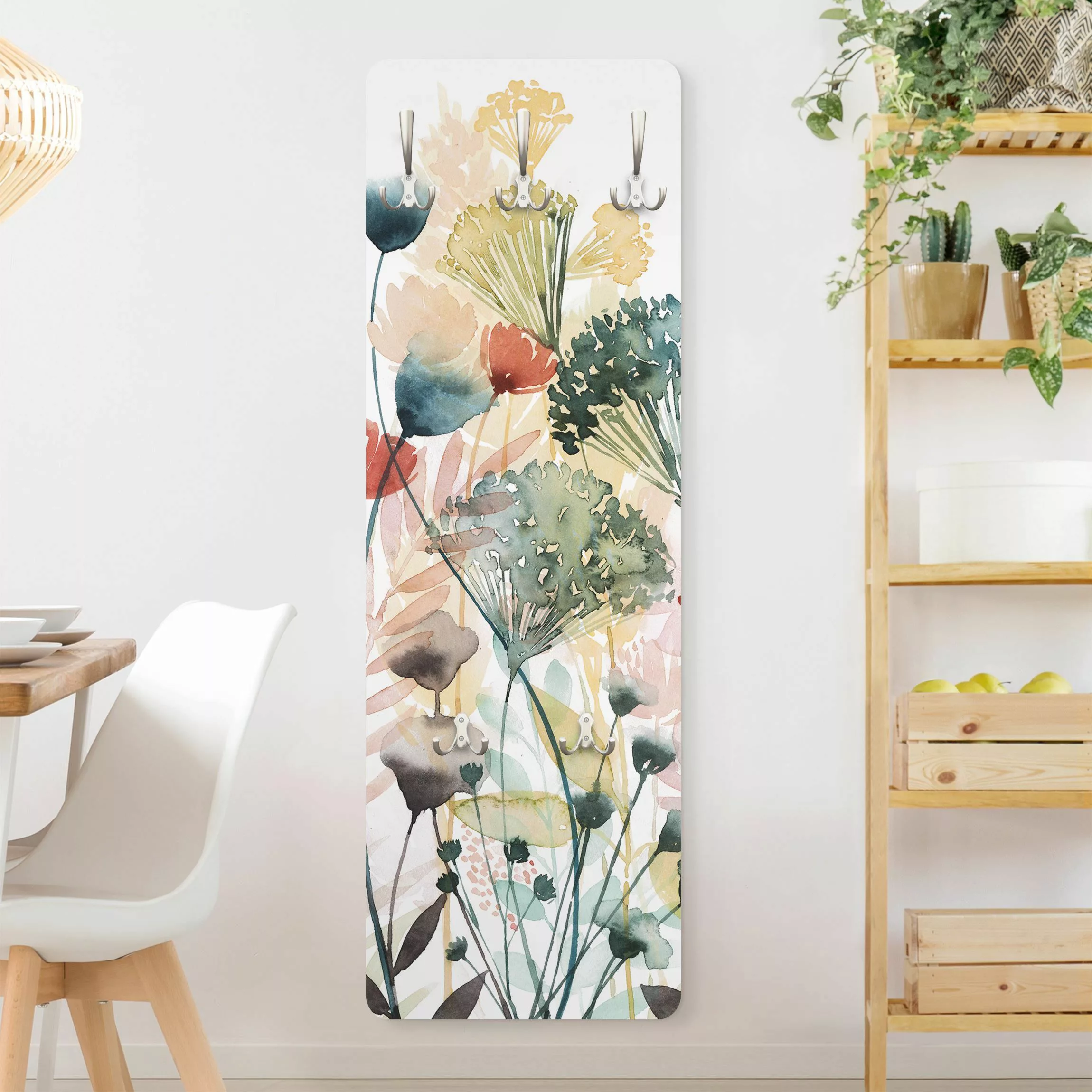 Wandgarderobe Holzpaneel Blumen Wildblumen im Sommer I günstig online kaufen