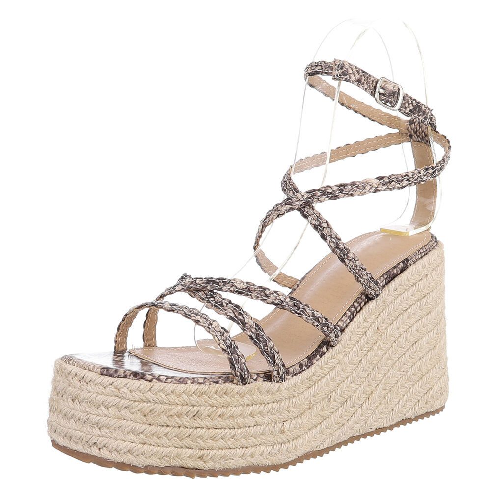 Ital-Design Wedge-Sandalen mit geflochtenen Riemen für günstig online kaufen